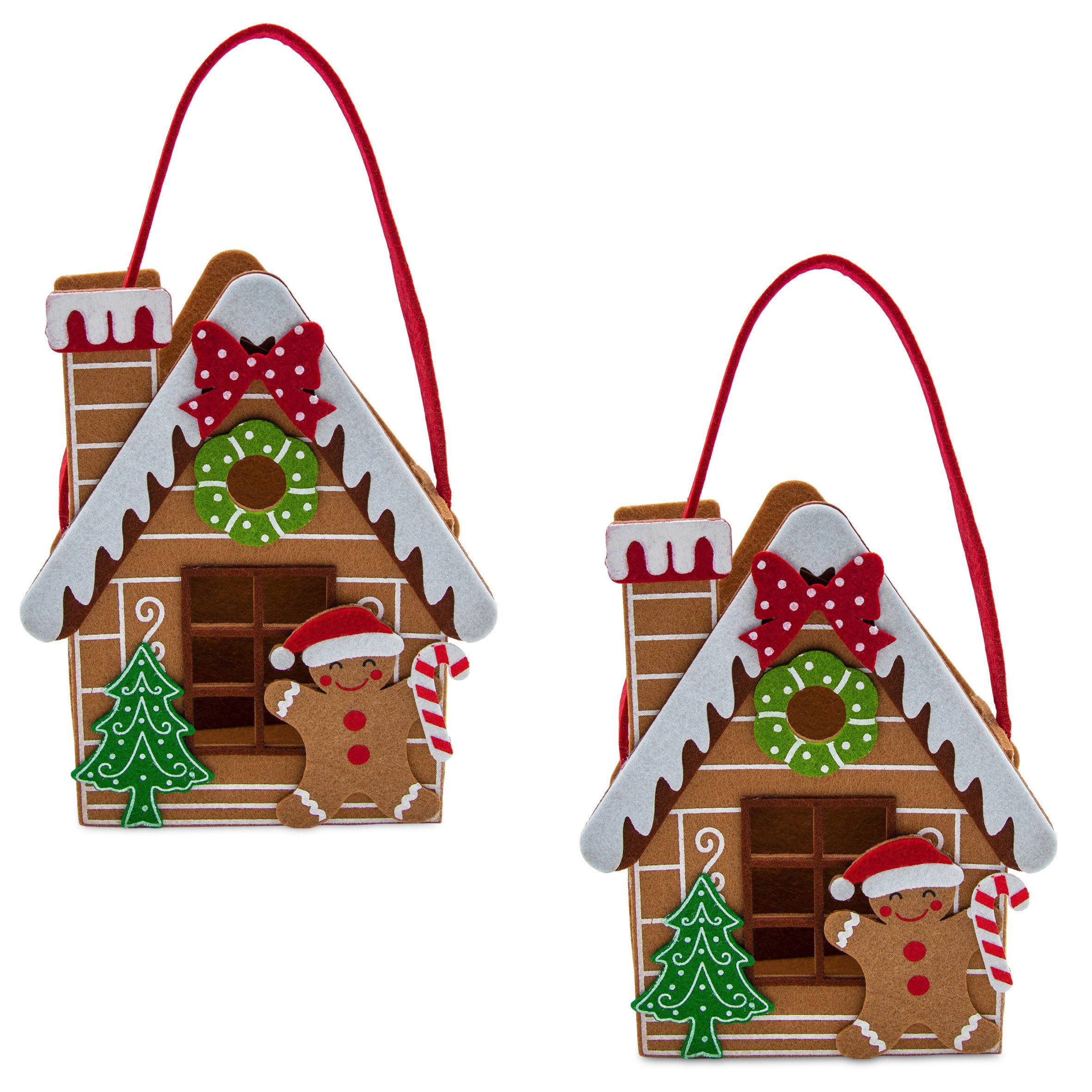 Spetebo Tragetasche Geschenktasche im Lebkuchenhaus Design (2er Set, 1-tlg., im Knusperhäuschen Design), mit breitem Band zum Tragen