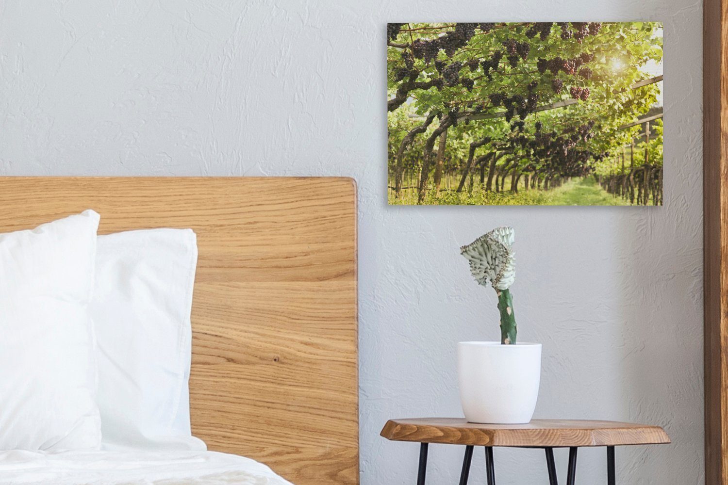 30x20 (1 cm St), einem Weinberg, Weintrauben Wandbild Aufhängefertig, OneMillionCanvasses® Leinwandbild Leinwandbilder, Wanddeko, in