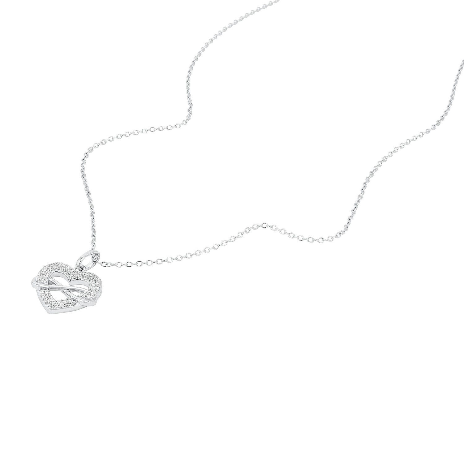 TOM TAILOR Kette mit Anhänger Schmuck Geschenk Silber 925 Herz Infinity Unendlichkeitsschleife, mit Zirkonia (synth)