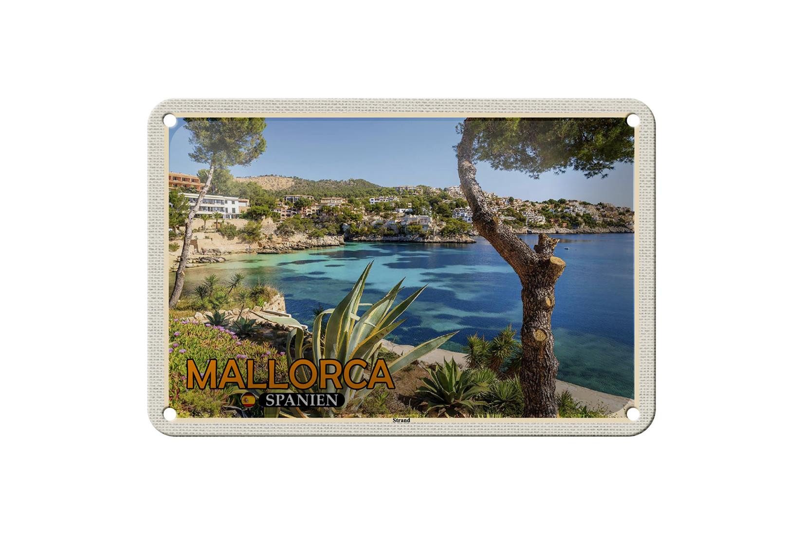 Metallschild Reise 18x12cm Mallorca Spanien Strand Meer Urlaub Stadt
