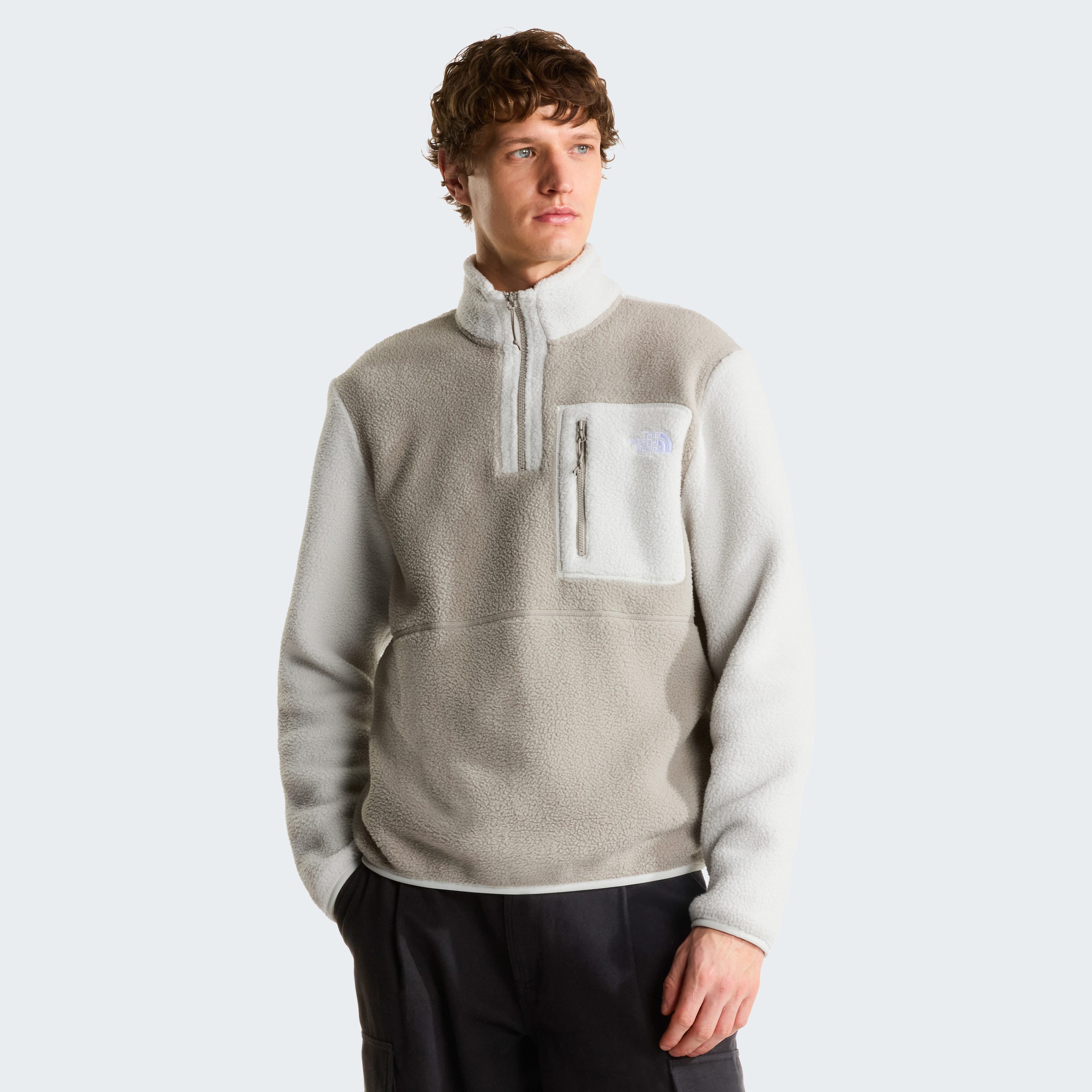 The North Face Strickfleece-Pullover M YUMIORI 1/4 ZIP aus Strickfleece, mit Stehkragen, mit Brusttasche, pflegeleicht