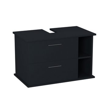 GARLIVO Waschbeckenunterschrank GLA-80R mit Schubladen, Badezimmer Waschtischunterschrank, Anthrazit Breite 80 cm, Soft-Close, Push-to-Open/ Tip-On, Hängend