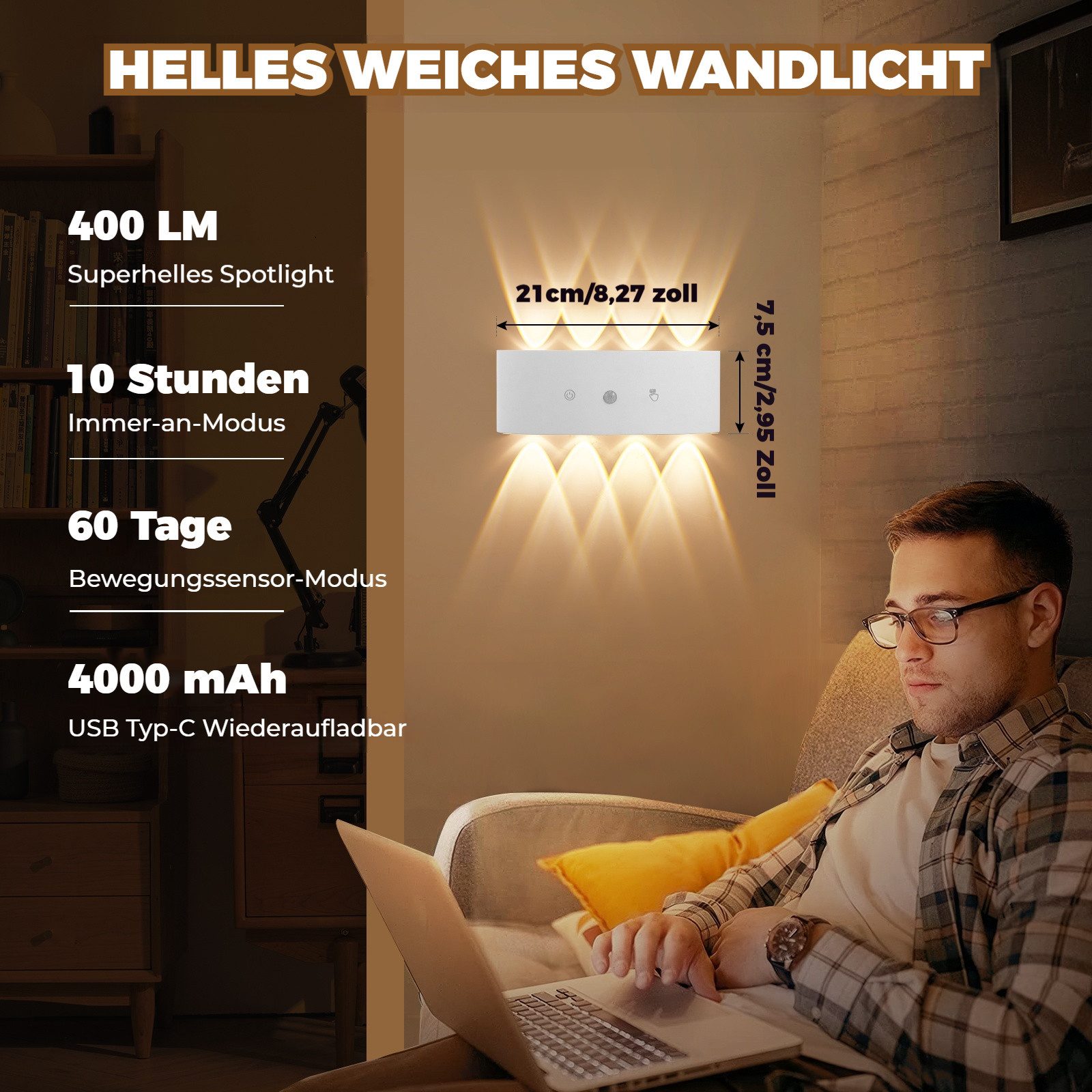 BlingBin Wandleuchte Magnetisch LED Wandlampe mit günstig online kaufen