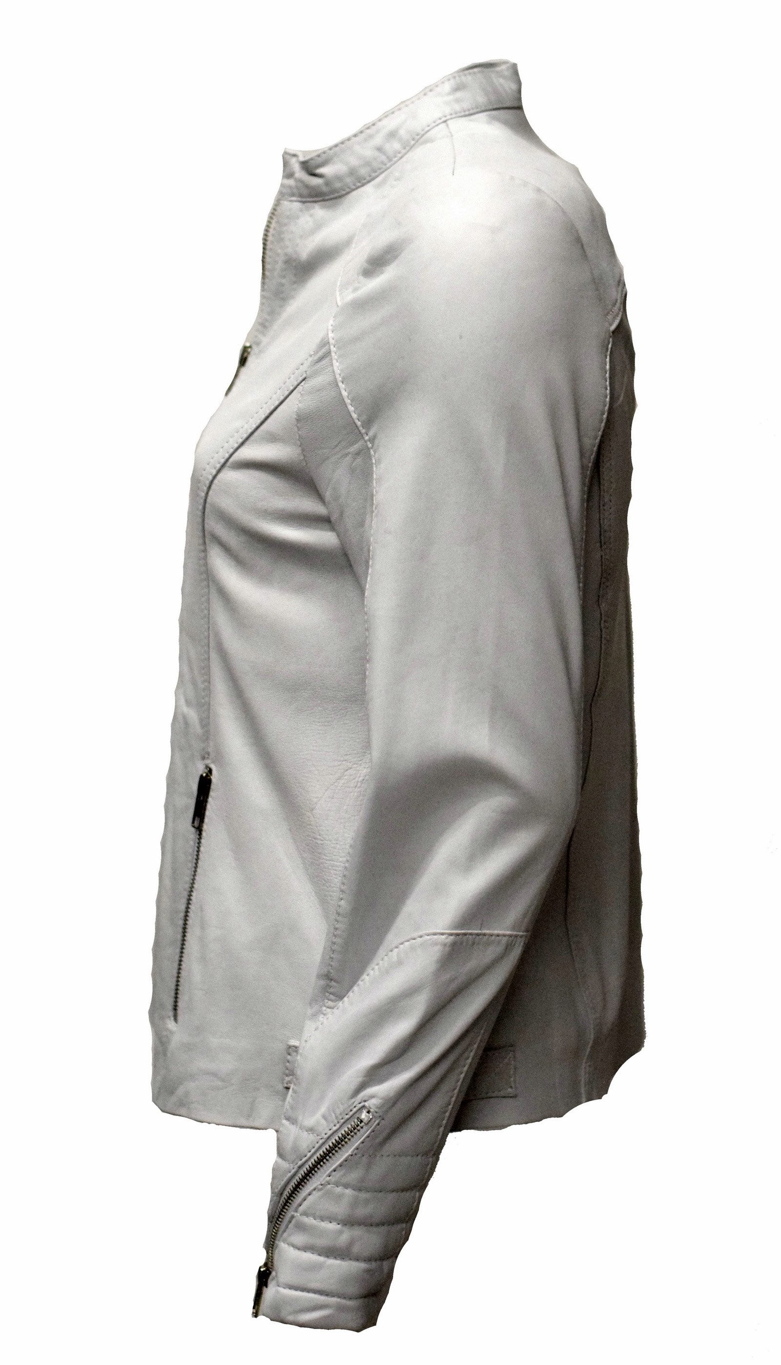 Zimmert Leather Lederjacke Tina (1-St) weiches Leder, Braun, Rot, weiss