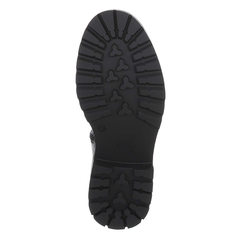 Ital-Design Modische Stiefel für Damen mit geradem Schaft und Komfort Plateaustiefel (90417948) Blockabsatz Stiefel in Braun