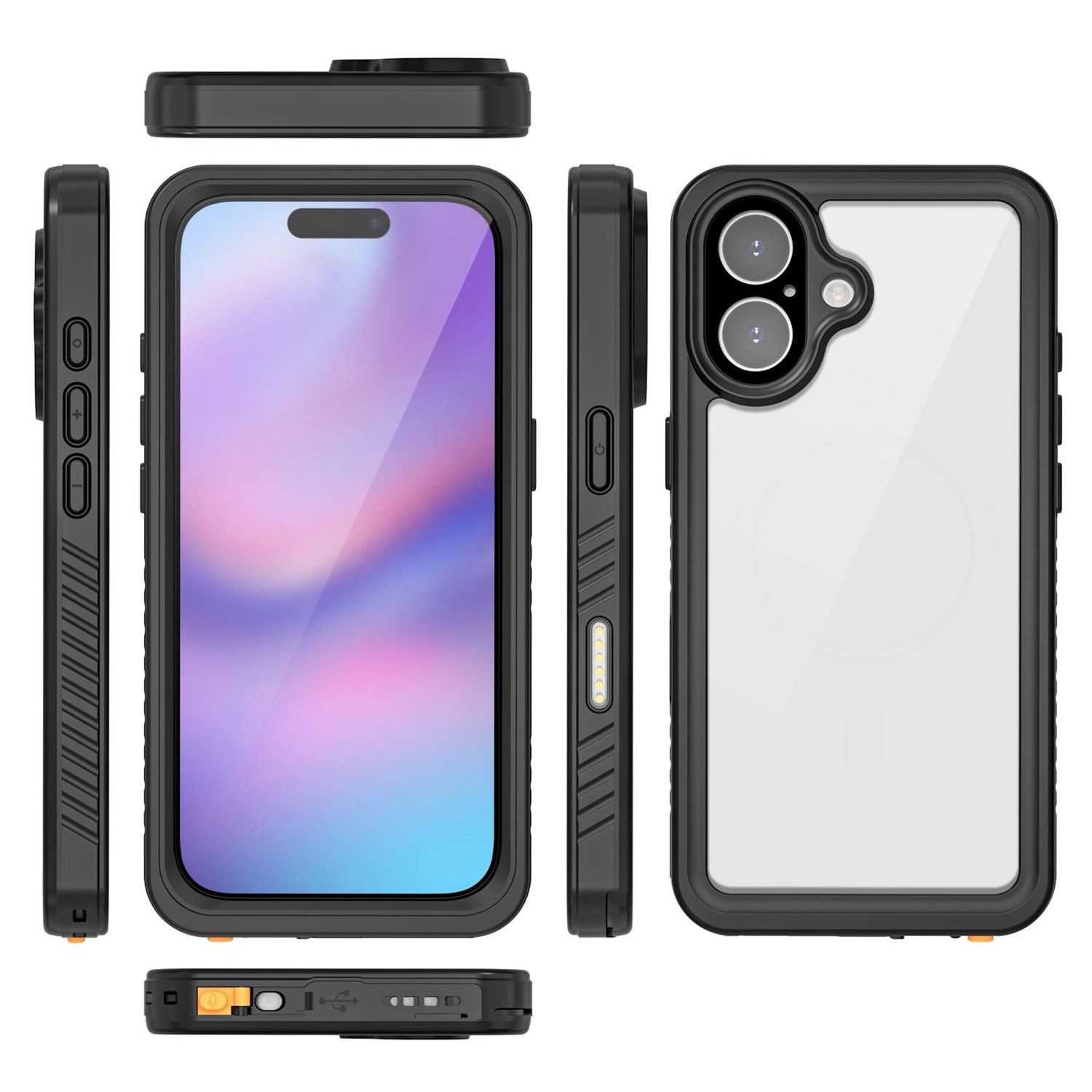 Wigento Handyhülle Für Apple iPhone 17 360 Grad Body Wasserdichte Hülle MagSafe Schwarz, IP68 Wasserdichte und stoßfeste Schutzhülle, MagSafe-kompatibel – Bild 3 von 5