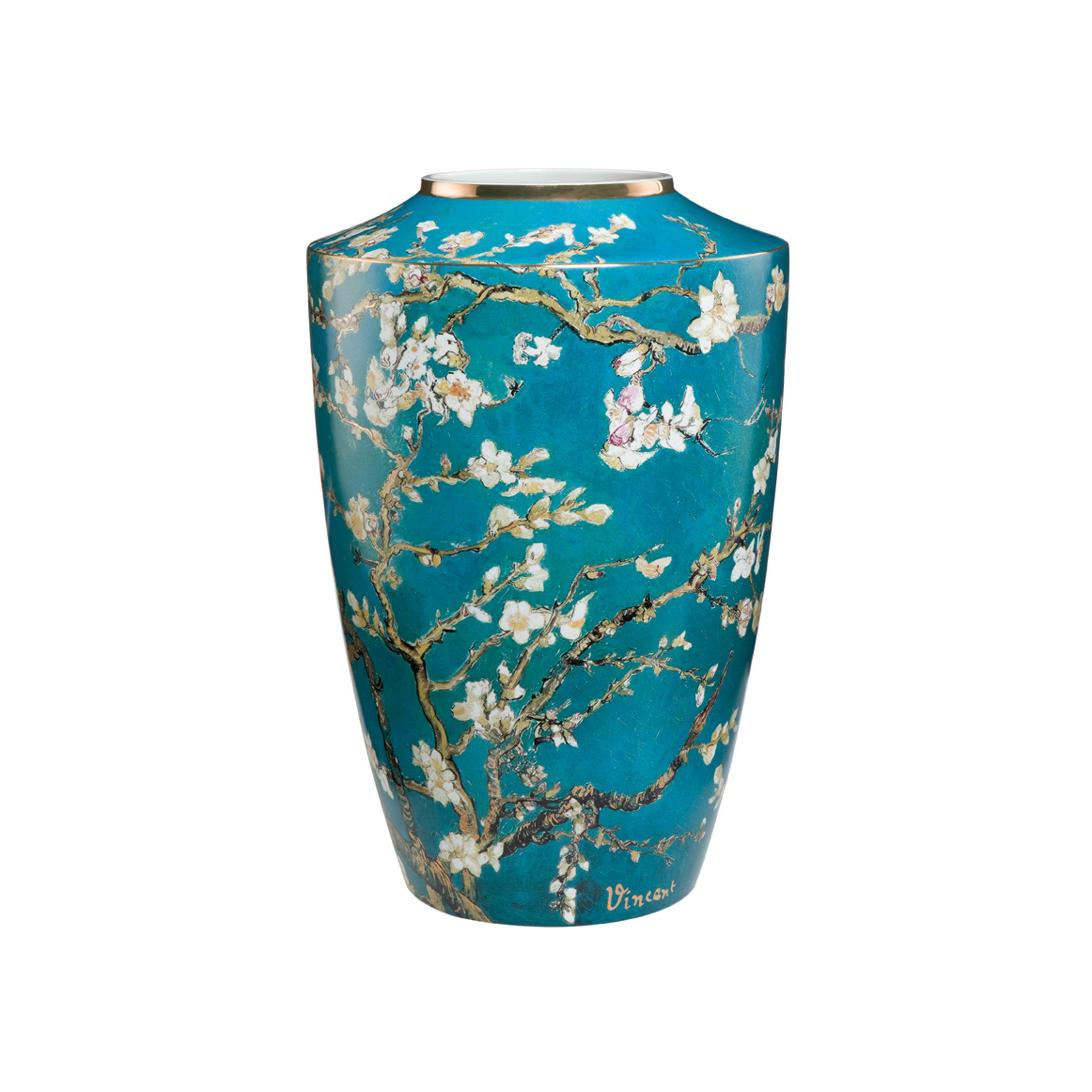 Goebel Dekovase Blumenvase Vase Vincent van Gogh - Mandelbaum blau, Porzellan 24cm