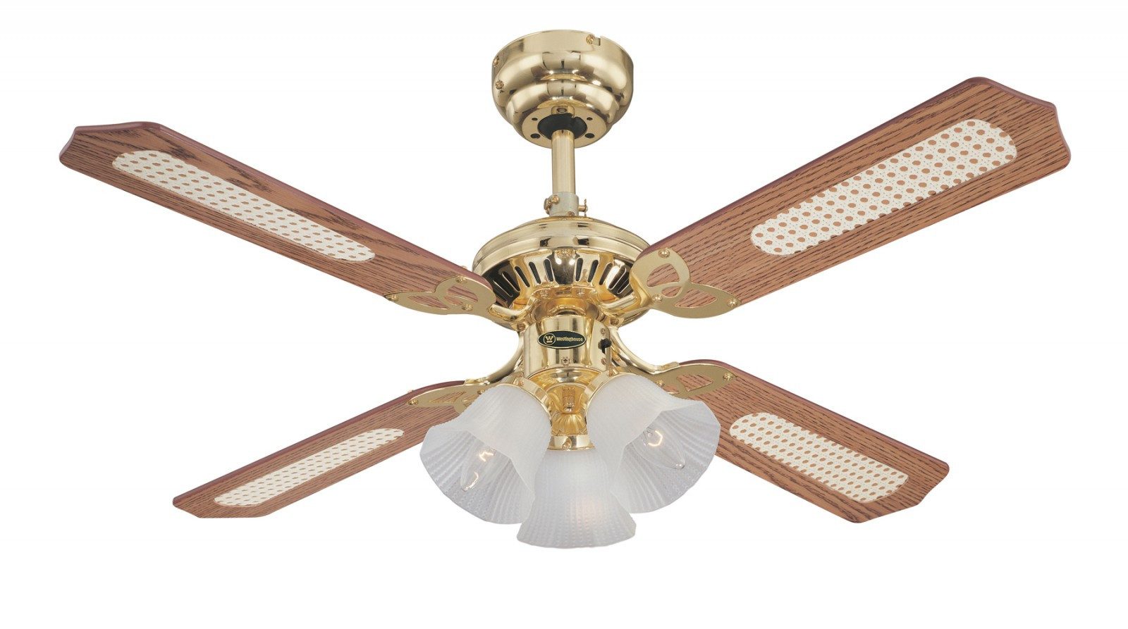 Westinghouse Deckenventilator Deckenventilator Princess Trio Messing poliert 105 cm, Mit Zugschnur