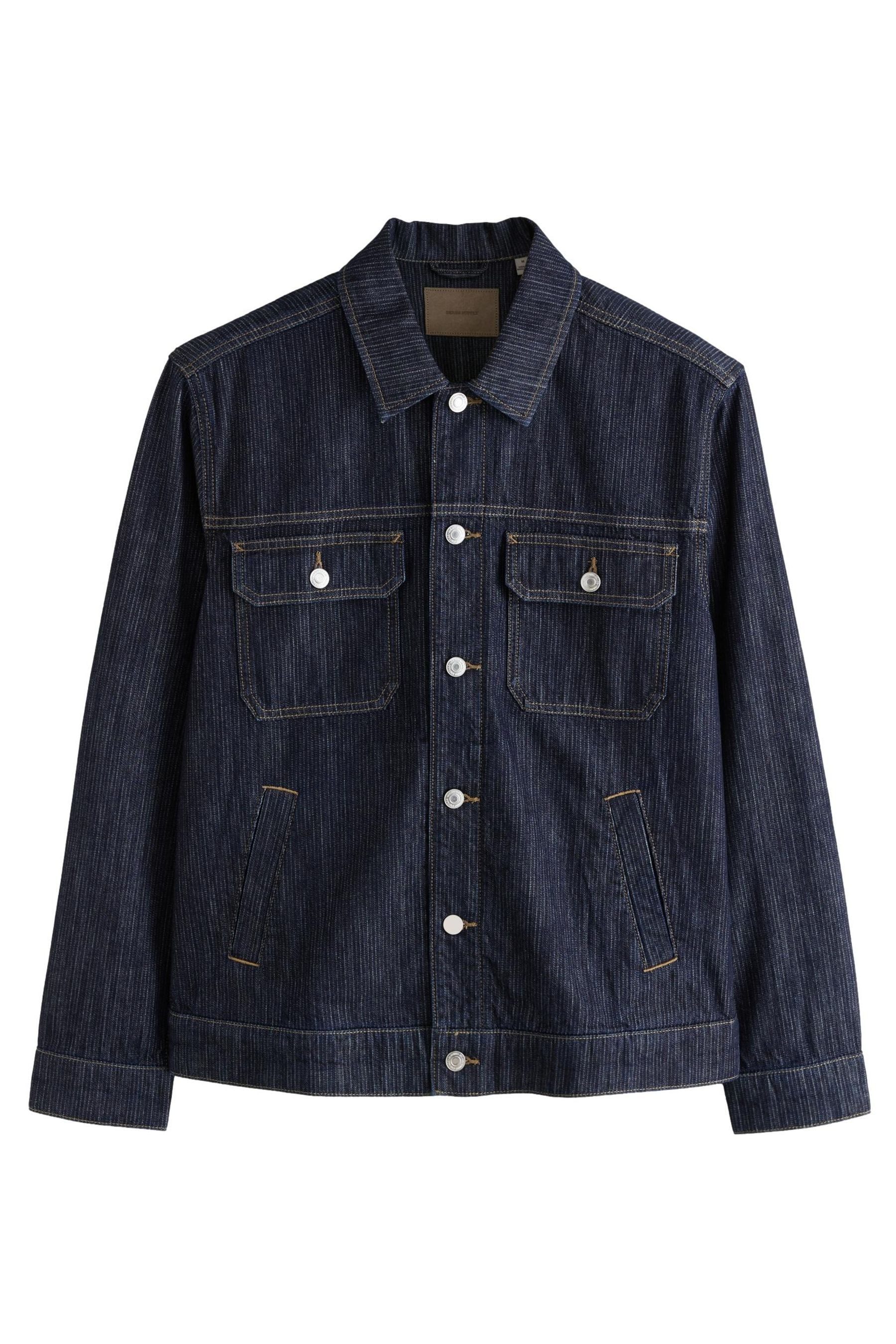 Next Jeansjacke Gestreifte Denim-Truckerjacke (1-St)