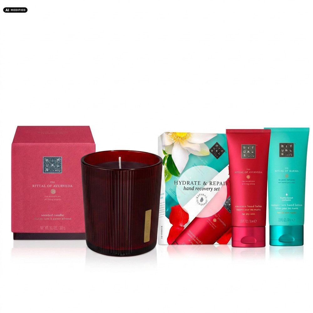 Rituals Duftkerze Rituals Ayurveda Duftkerze und Handpflege Geschenk Set., Harmonisches Ayurveda Duo aus Duftkerze und Handpflege
