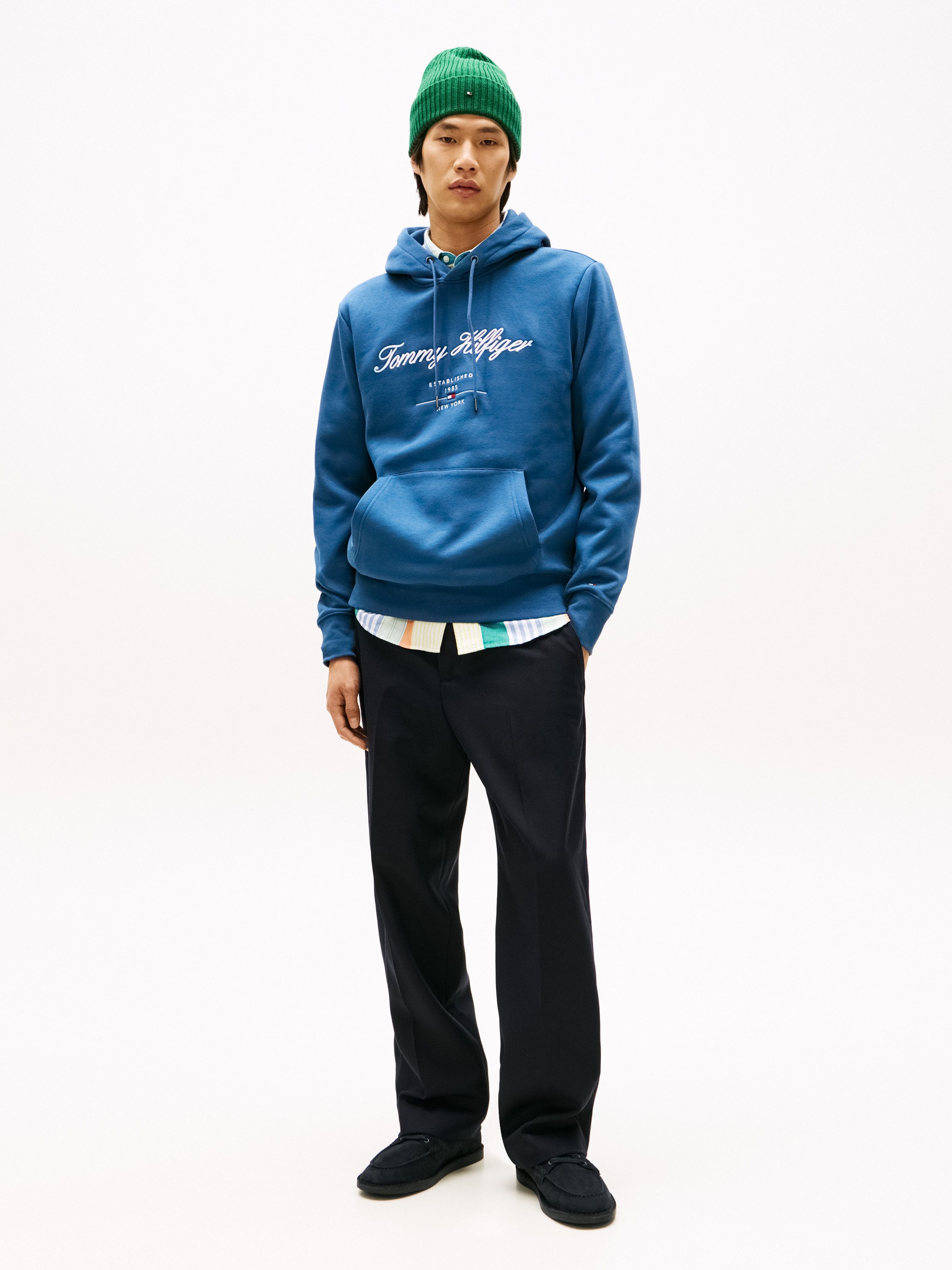 Tommy Hilfiger Hoodie SCRIPT LOGO HOODY mit aufgesticktem Logo