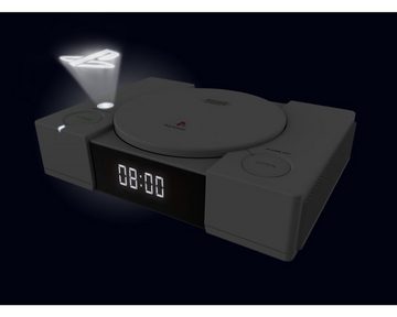 BigBen Uhr Wecker PlayStation One Konsole mit Projektion (Offiziell Sony Lizenziert, Snooze, 2 Weckzeiten, Dimmbar, Kalender, Dual Alarm)