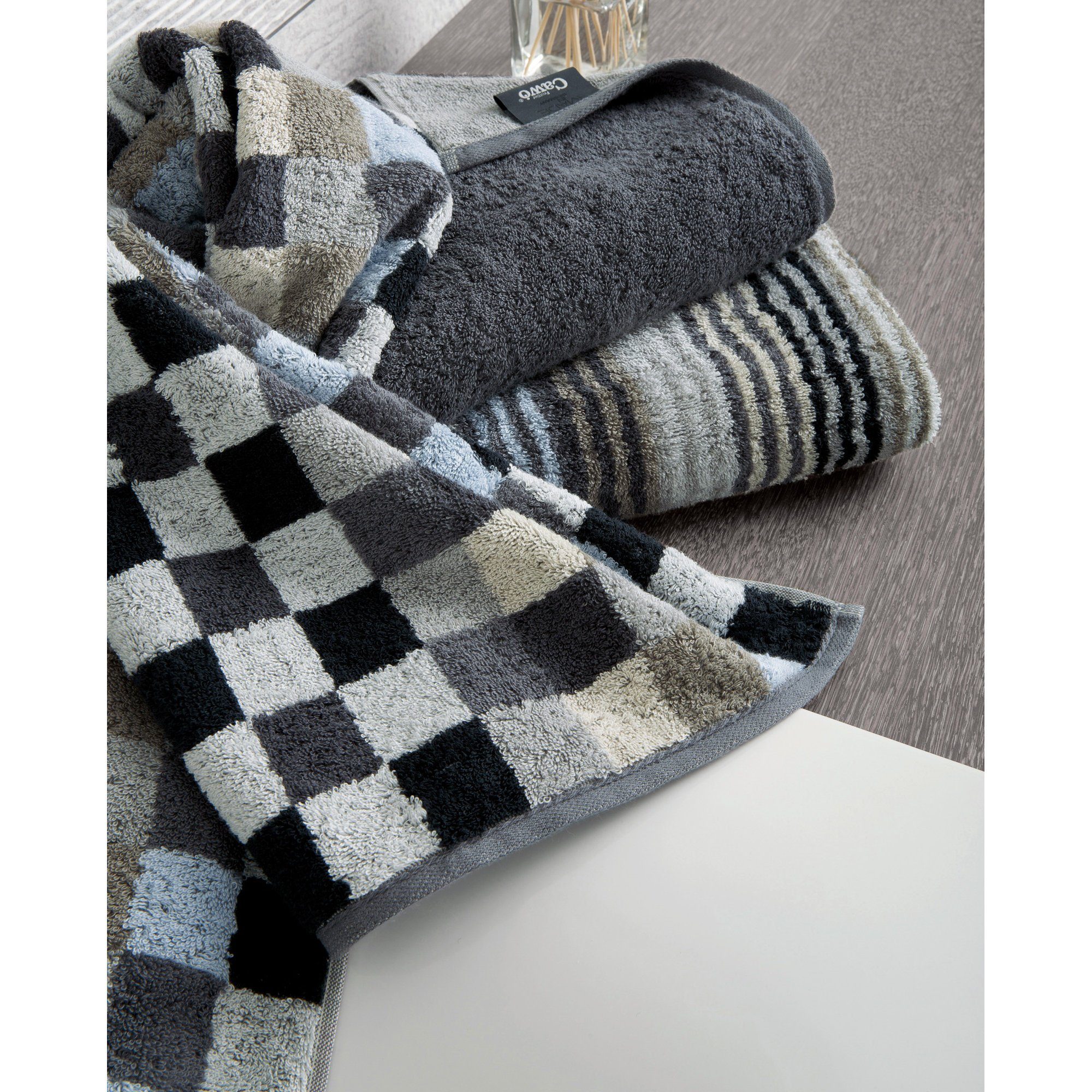 Cawö Handtuch Handtuch "Unique Karo", Jacquard, günstig online kaufen