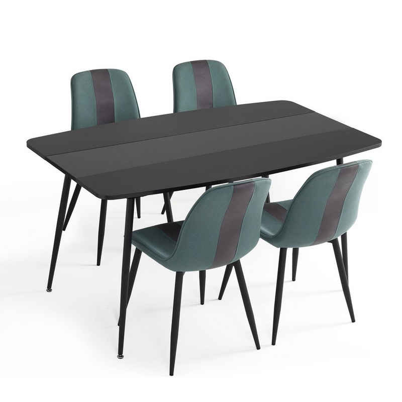 Meerveil Essgruppe Esszimmergruppe, (Set, 5/7-tlg), 1 Tisch mit 4/6 Stühlen