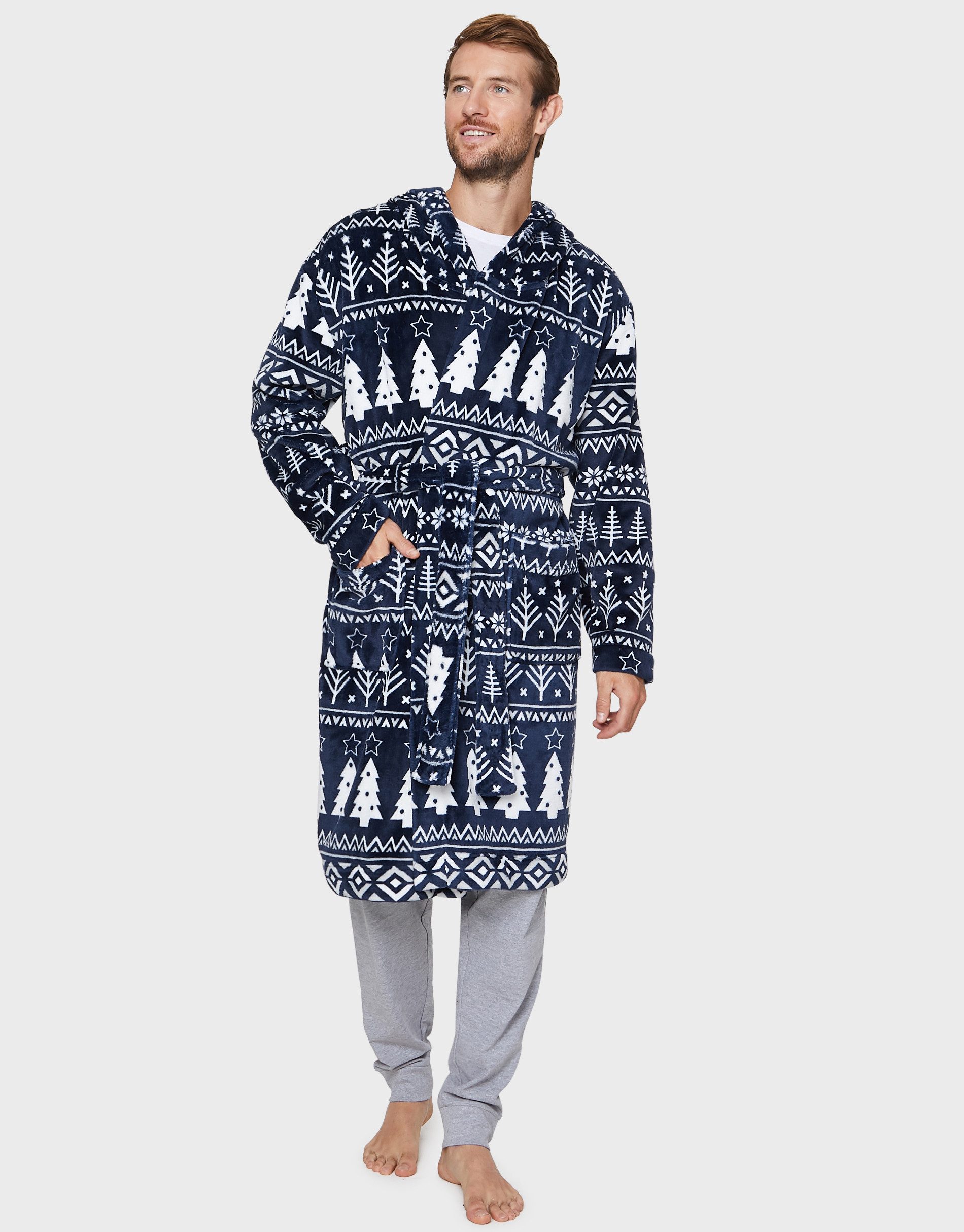 Threadbare Bademantel Pisces Robe, Polyester, mit weihnachtlichem Motiv