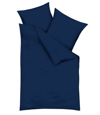 Bettwäsche Uni Einfarbig Dunkel Blau Modern versch. Größen, Kaeppel, Biber, 2 teilig, zeitlos und elegant