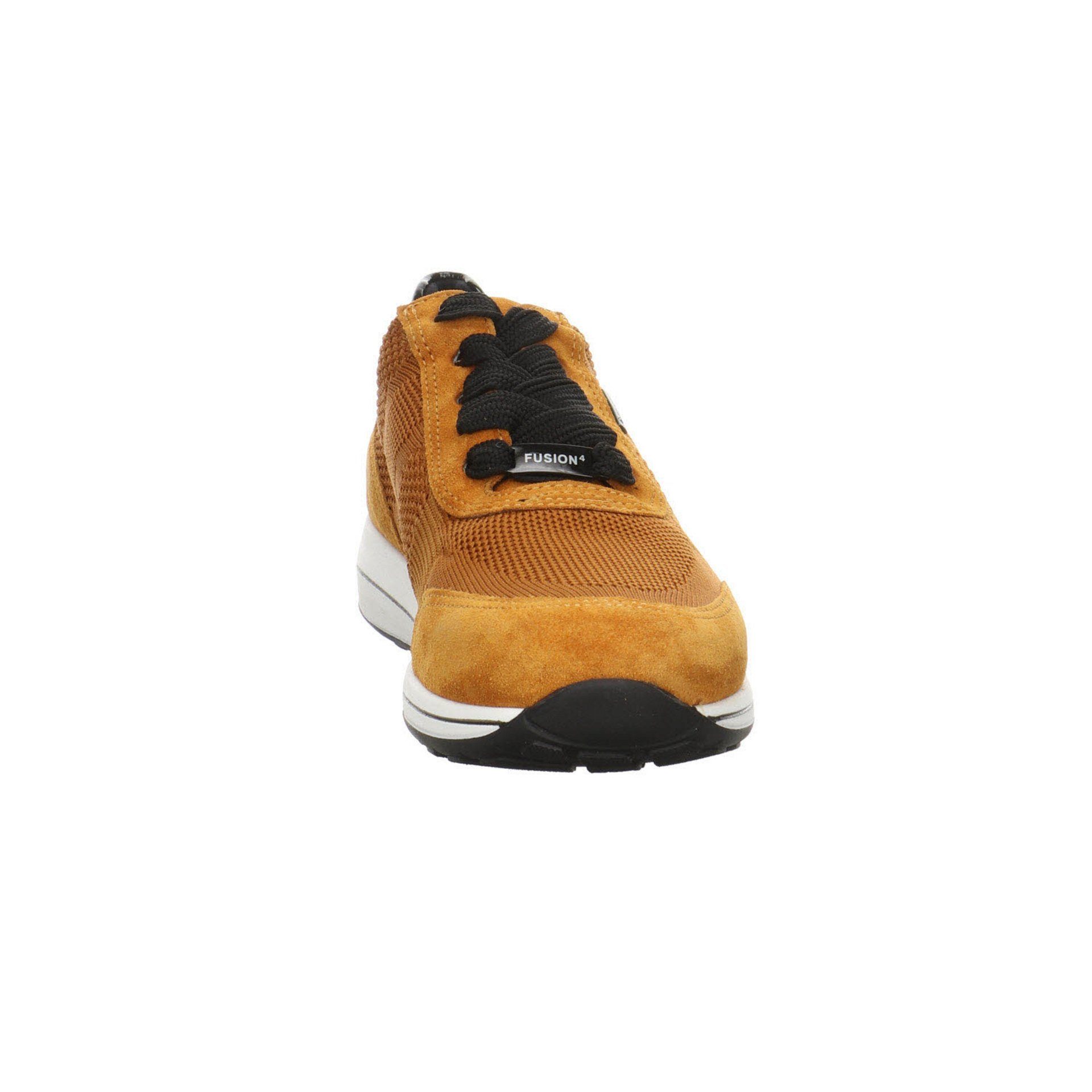 Schnürschuh Ara Leder-/Textilkombination kombiniert Schuhe Sneaker mit Damen gelb