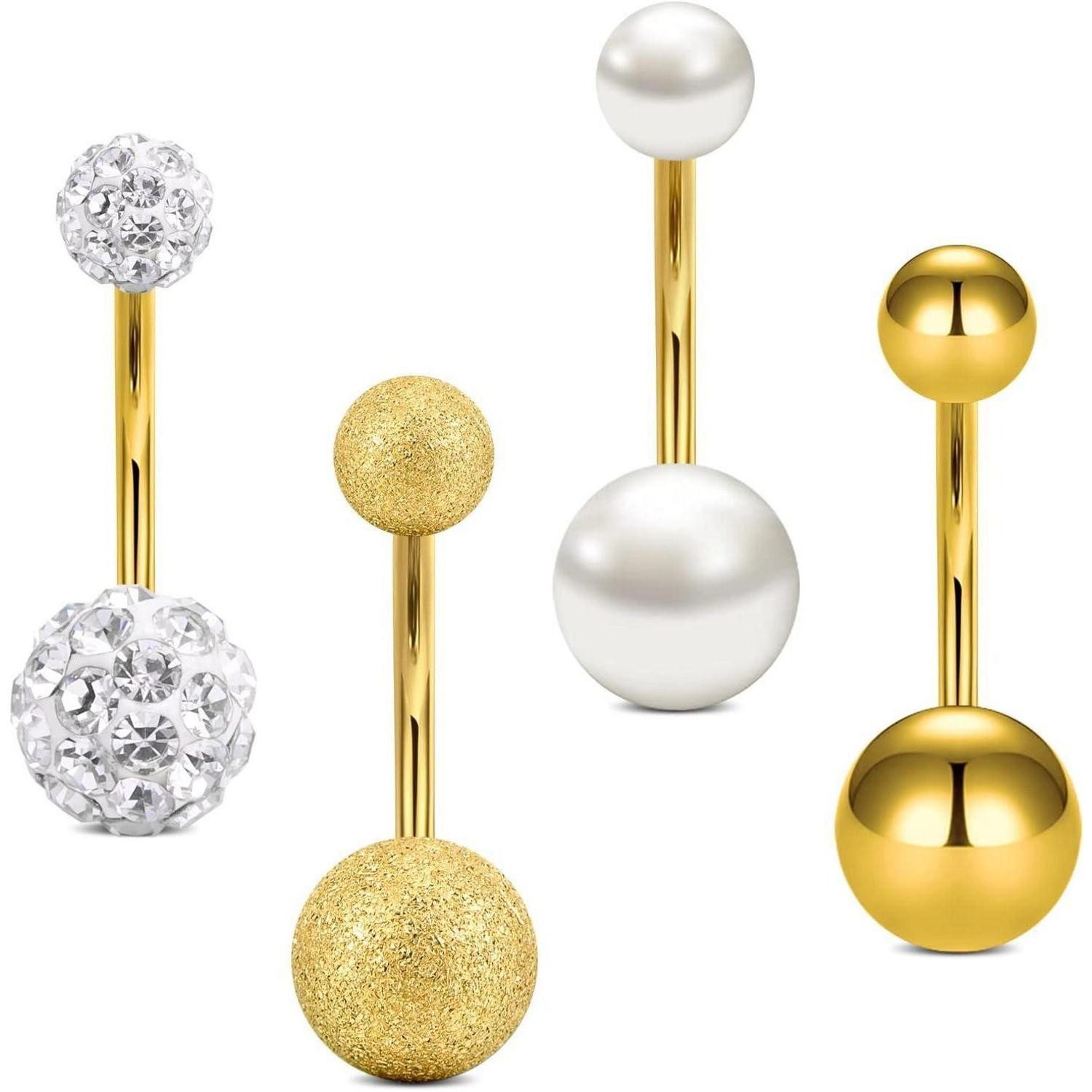 Bauchnabelpiercing 8er Bauchnabelpiercing Set 316L Chirurgenstahl Zirkonia Diamant
