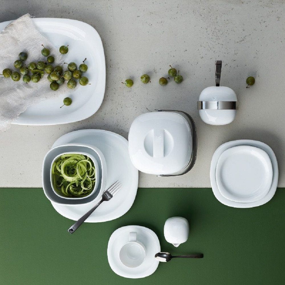 Rosenthal Frühstücksteller Rosenthal Suomi Weiss Frühstücksteller - Quadratisch - R 20,7 cm