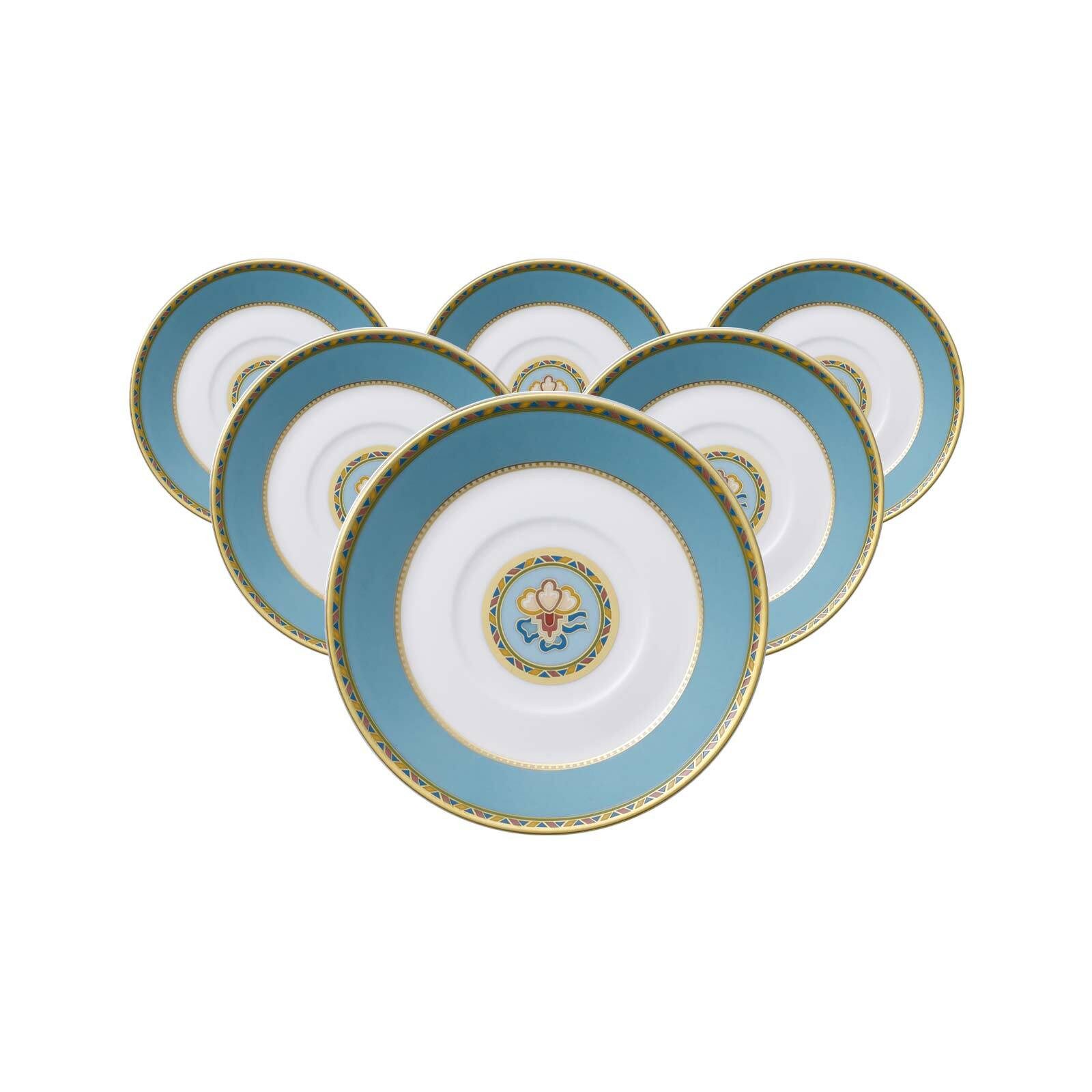 Villeroy & Boch Untertasse Samarkand Aquamarin Espressountertassen ø 12,6 cm, (6 St)