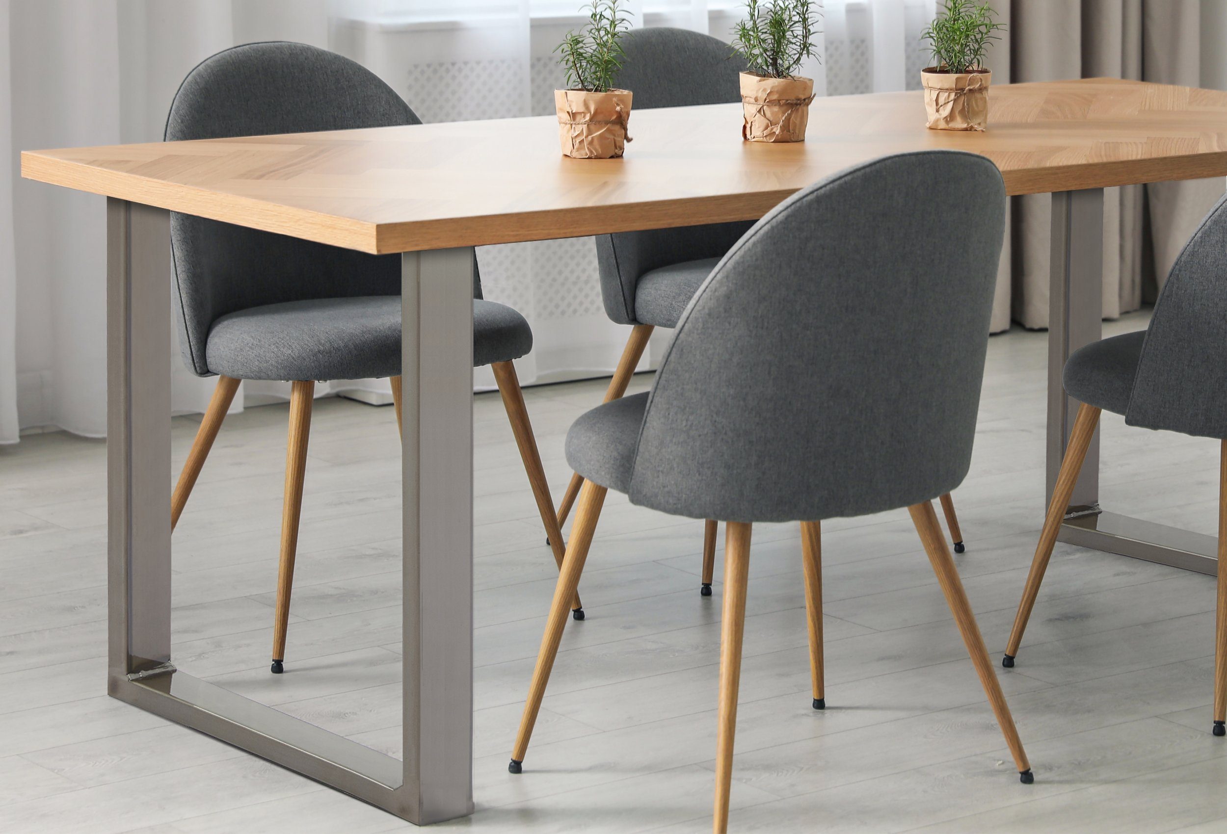 VENDOMNIA Möbelkufe Tischgestell - 2er Set, aus Stahl, Größenwahl, (Schwarz, Grau oder Industrial, Tischbeine, Tischkufen, Metall Kufengestell, Tischuntergestell)
