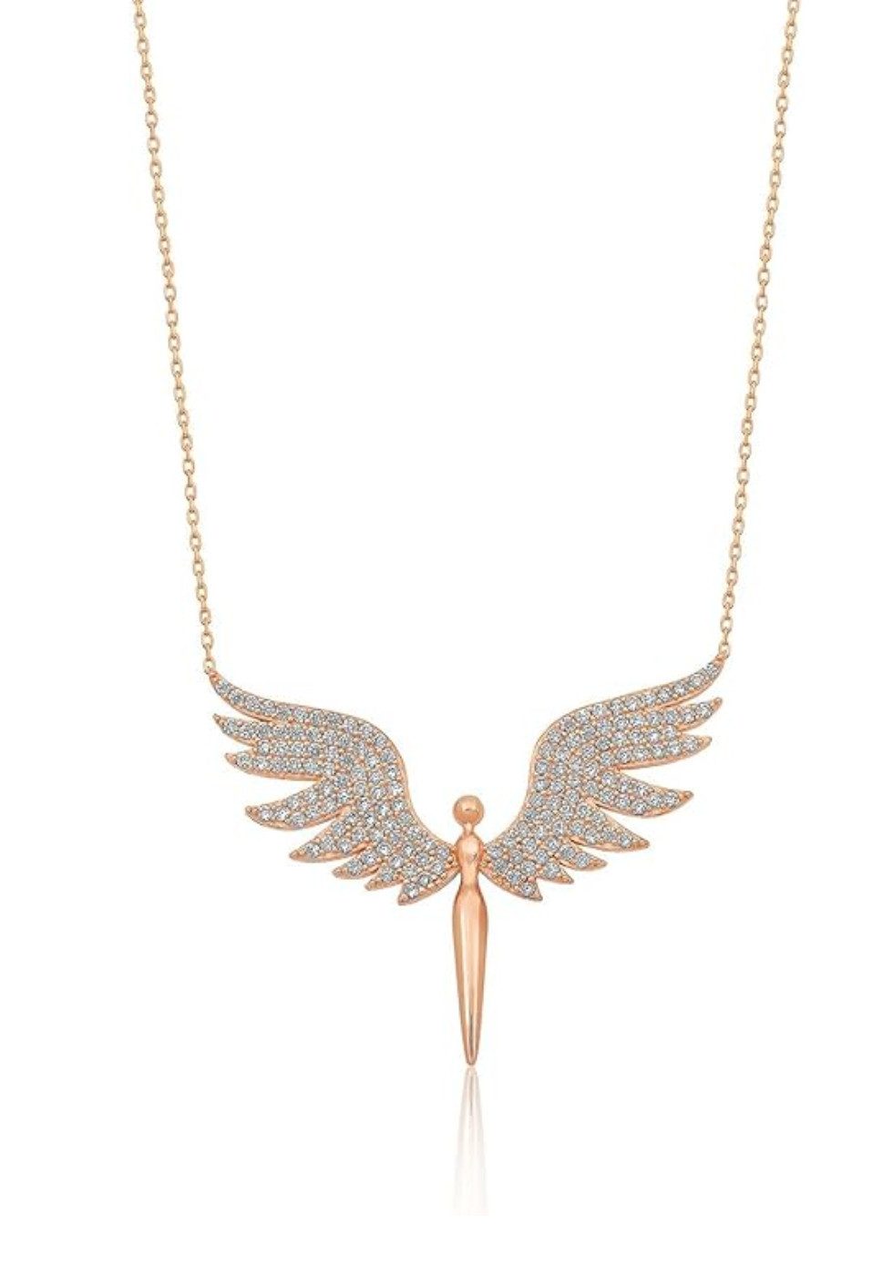 Einzelstück Charm-Kette Halskette Angel 925 Sterling Silber