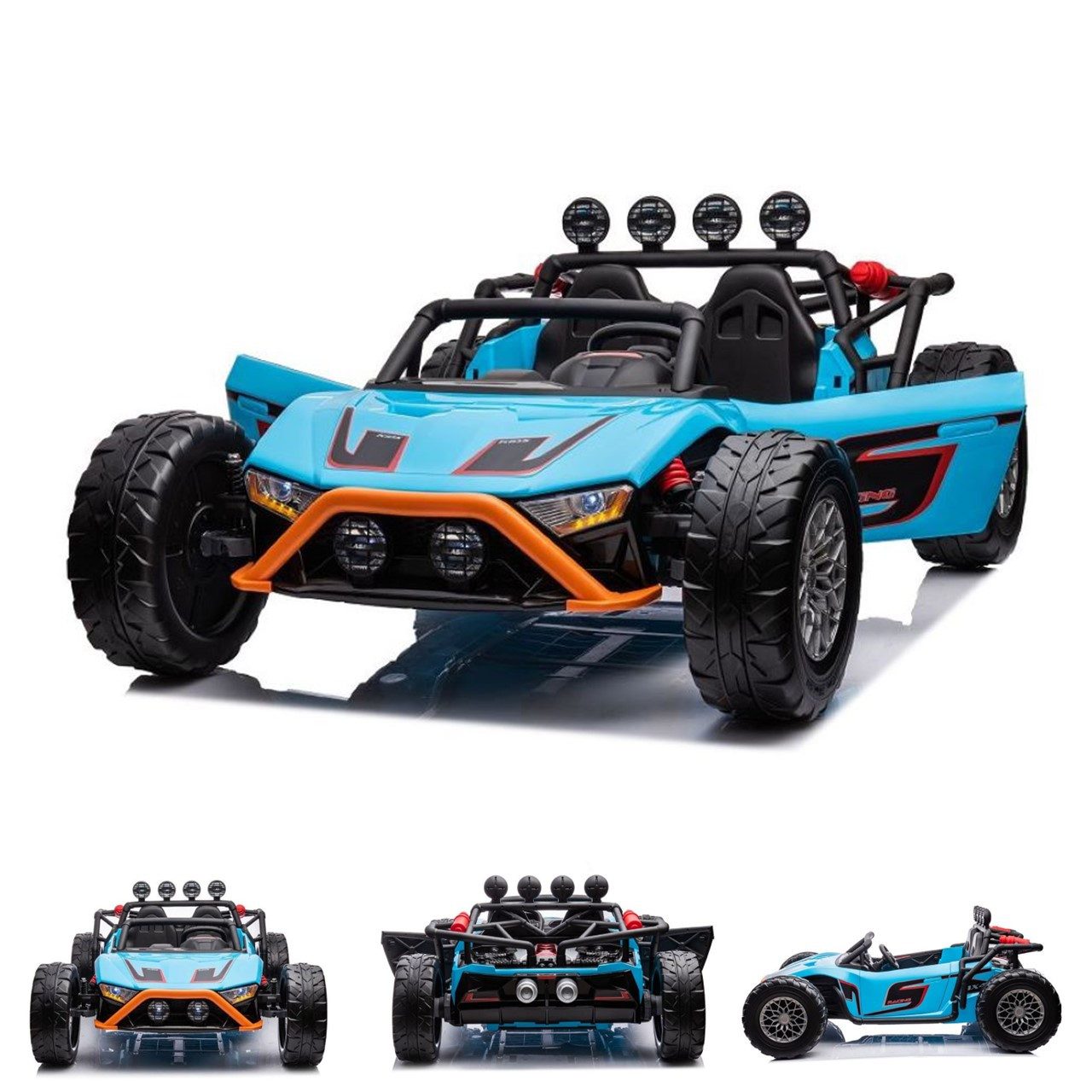 ES-Toys Elektro-Kinderquad Kinderauto Elektrobuggy 168, Belastbarkeit 60 kg, Zweisitzer EVA-Reifen 2 Motoren bis 12 km/h