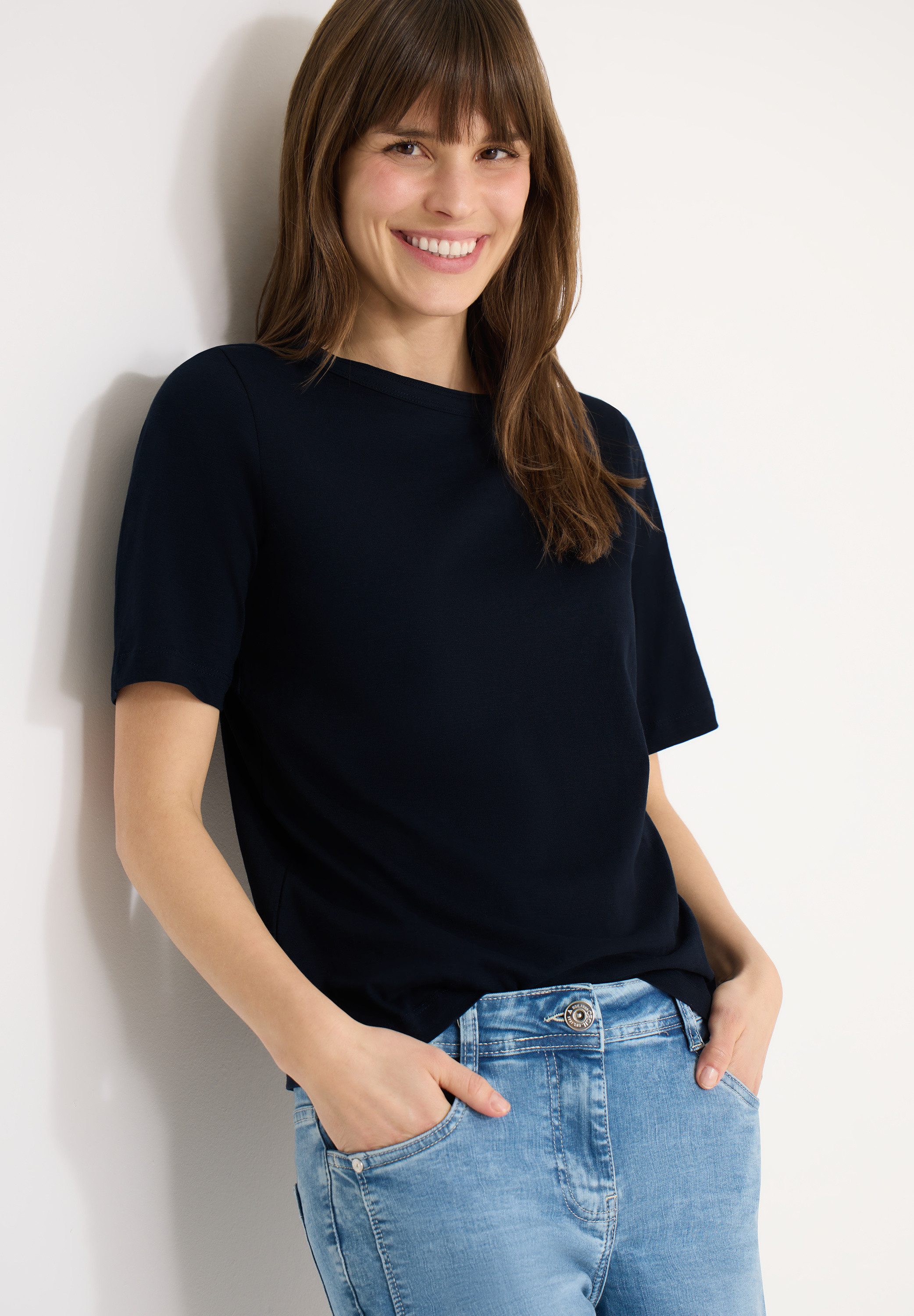 CECIL Kurzarmshirt aus weicher Baumwolle