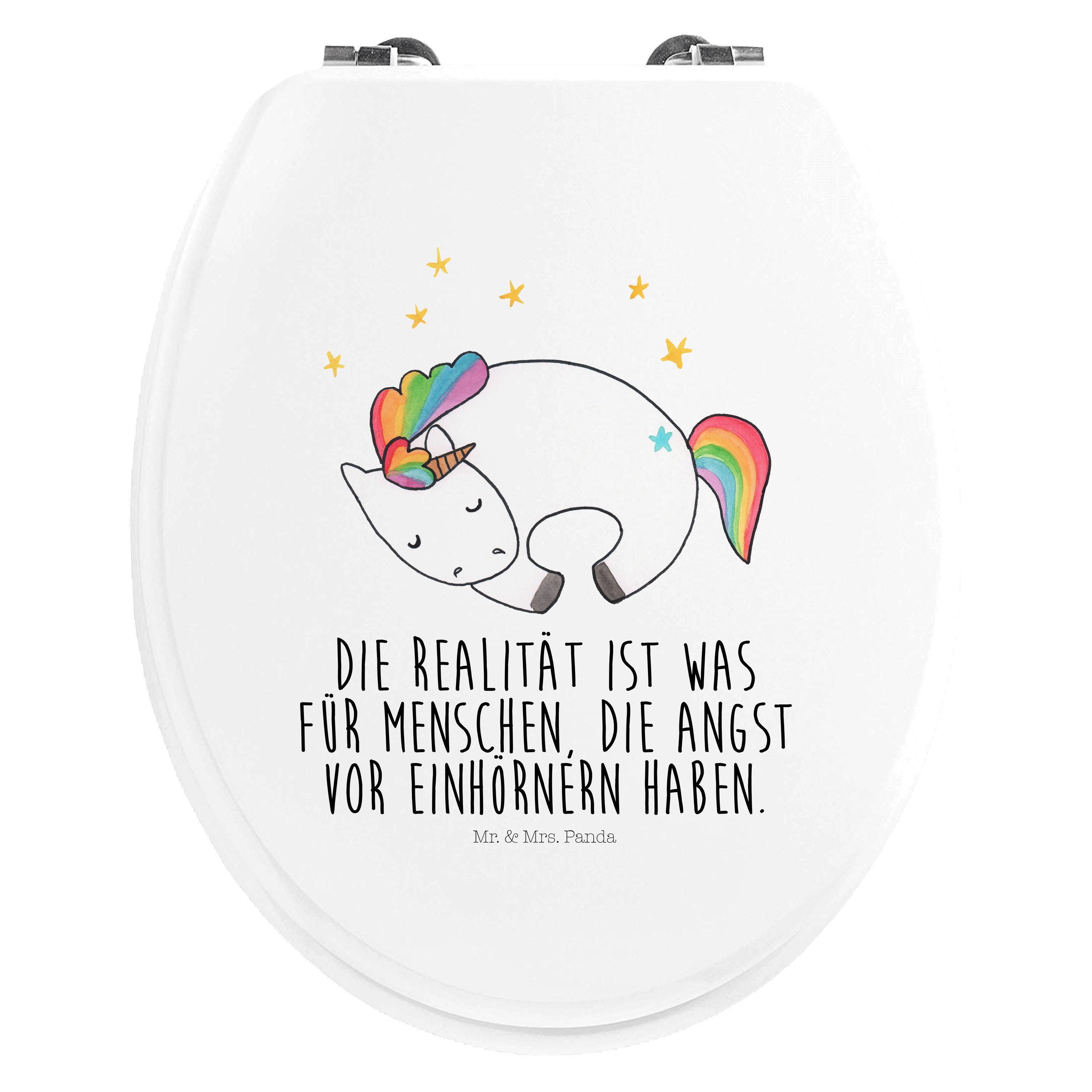 WC-Sitz Einhorn Nacht - Weiß - Geschenk, Toilettendeckel, WC-Sitz, Unicorn, K
