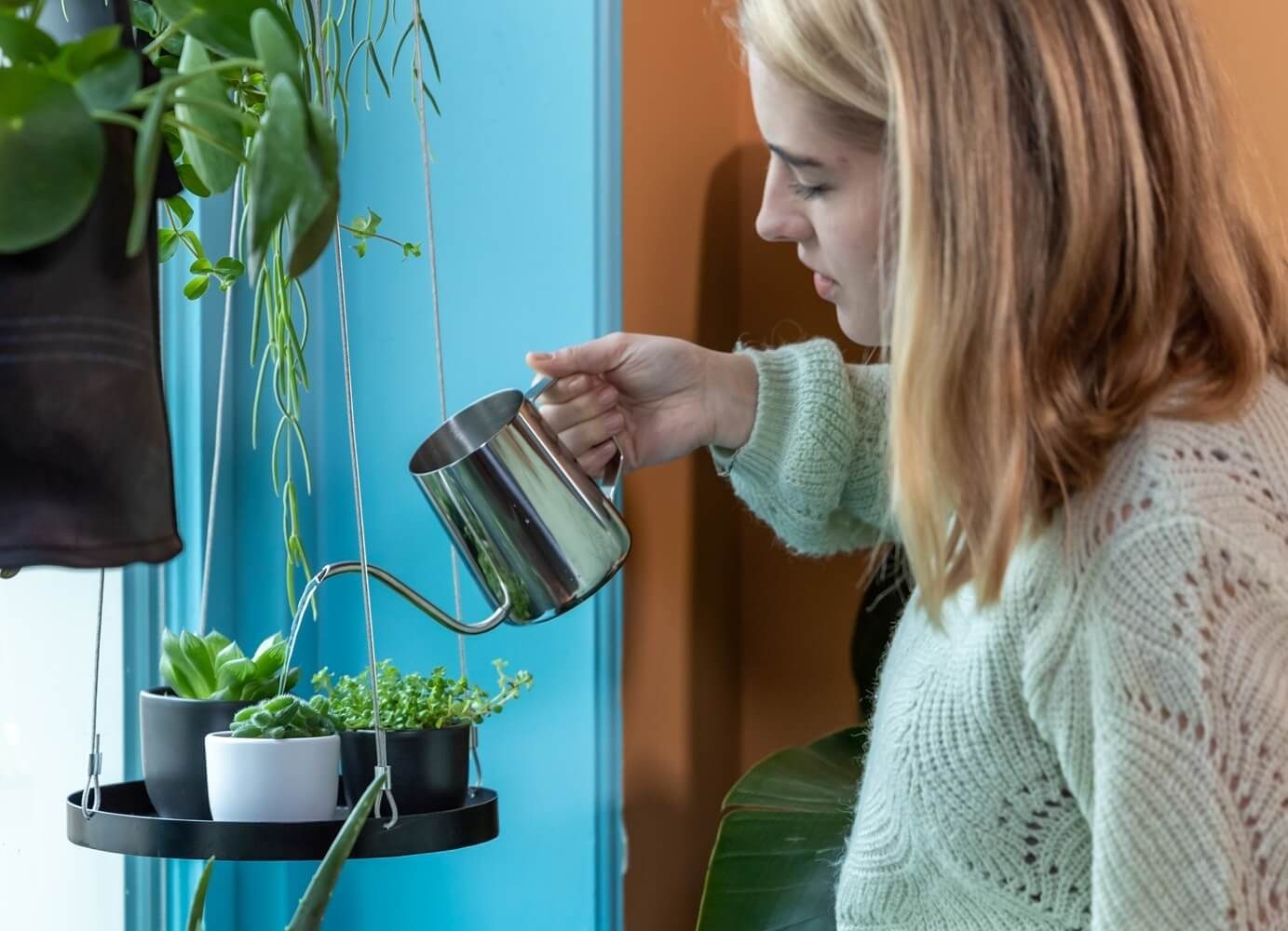 esschert design Gießkanne Zimmer Gieß Kanne 0,55 Liter Edelstahl Blumen Garten Pflanzen Indoor – Bild 5 von 5