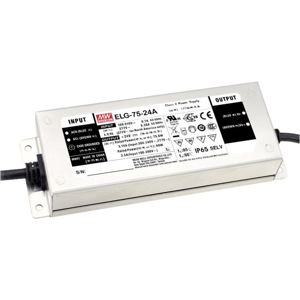 MeanWell MW Mean Well ELG-75-24A-3Y LED-Treiber Konstantspannung, Konstantstro LED Trafo