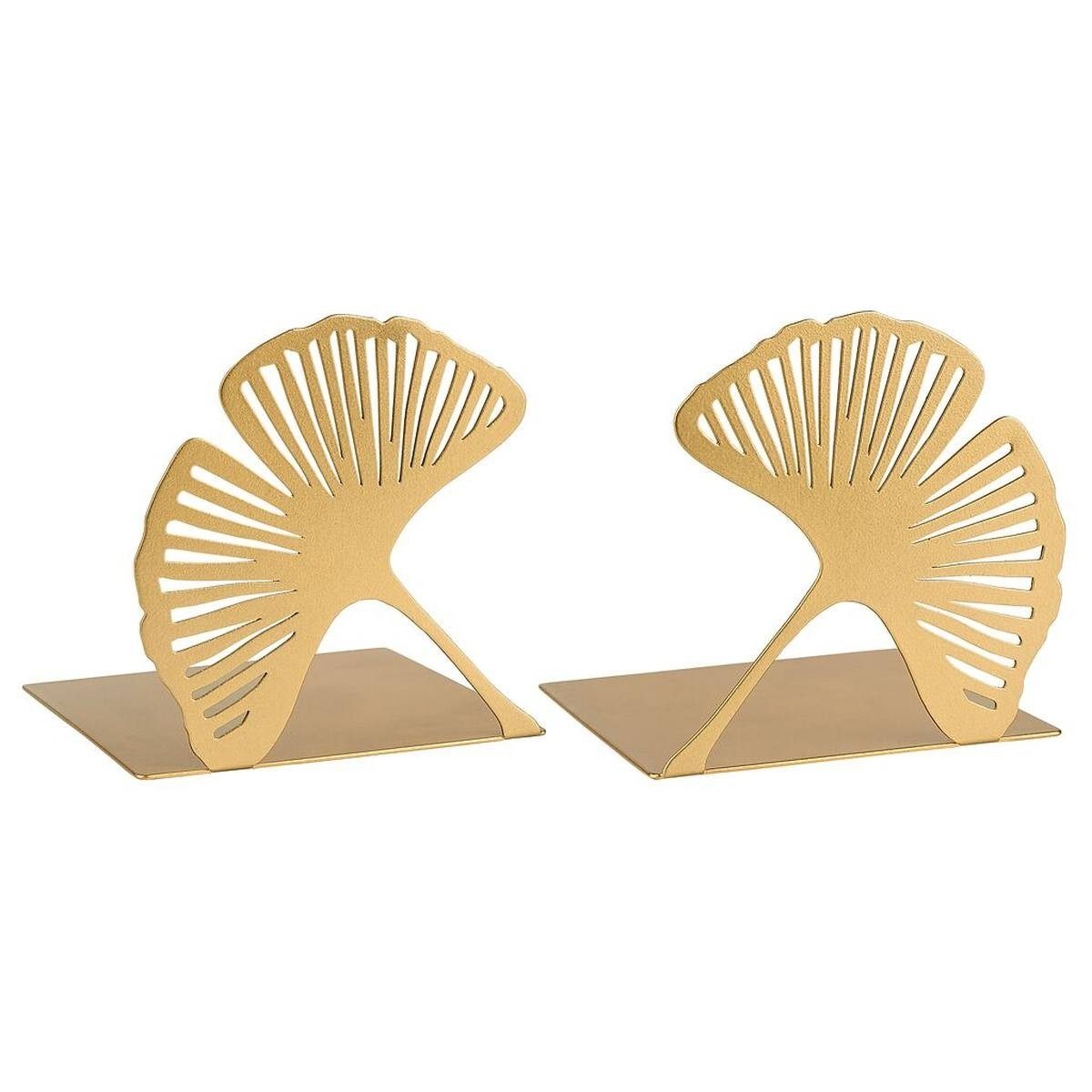 Moses. Verlag Buchstütze Ginkgo Metall goldfarben 2er Set für Bücherregale (2er Set)