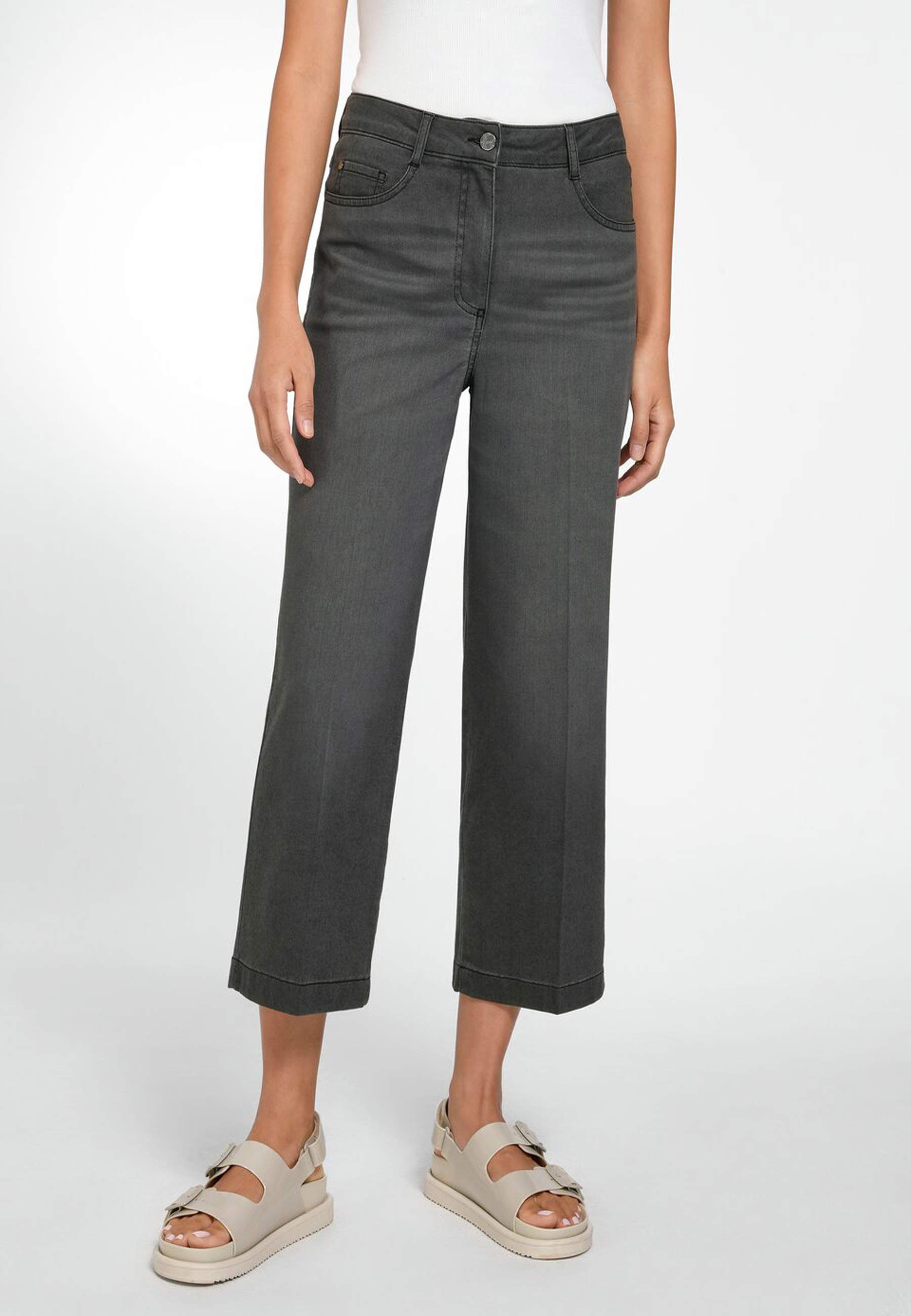 Basler 5-Pocket-Jeans Cotton mit klassischem Design hellgrau