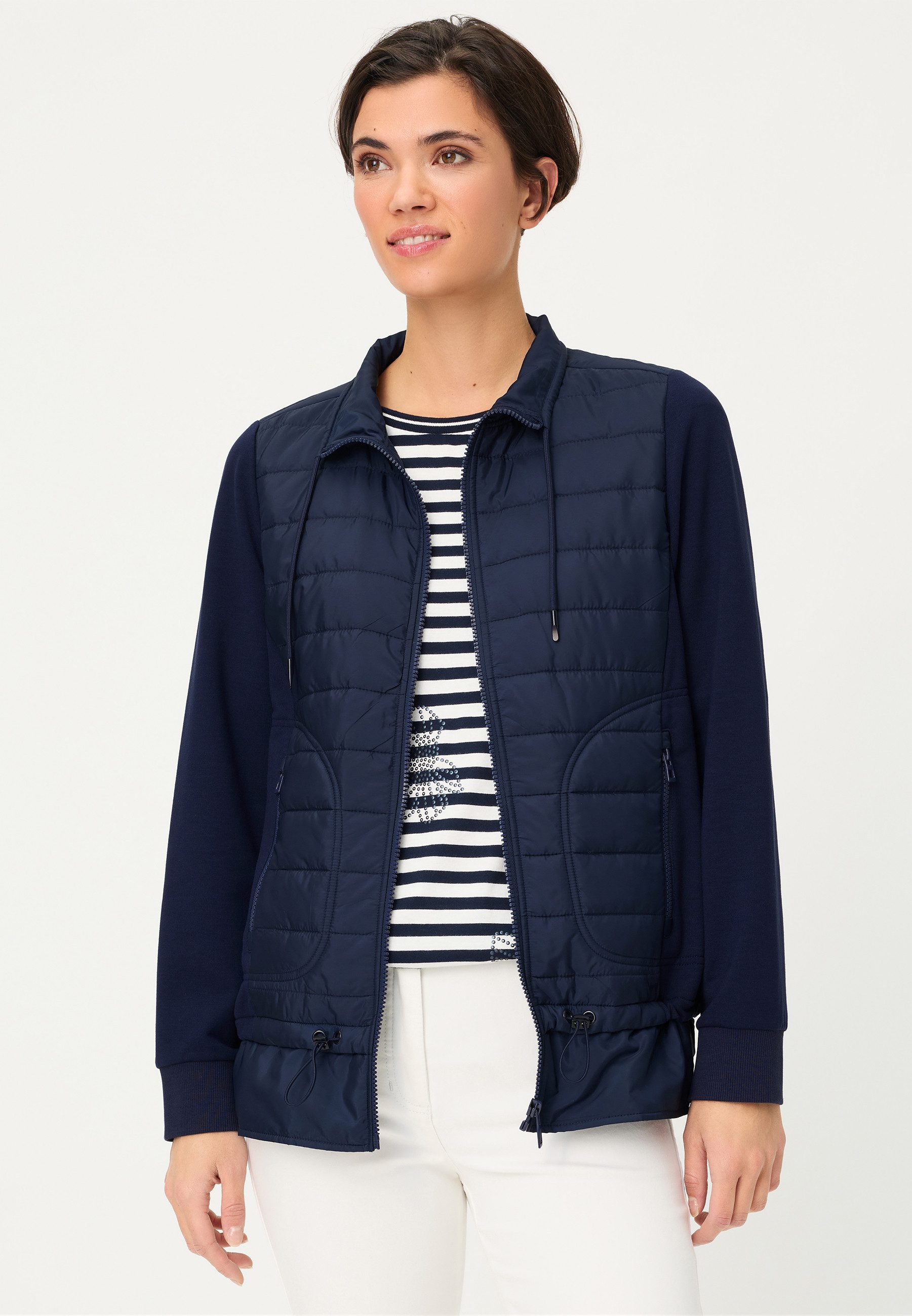 Olsen Hemdjacke im Material-Mix