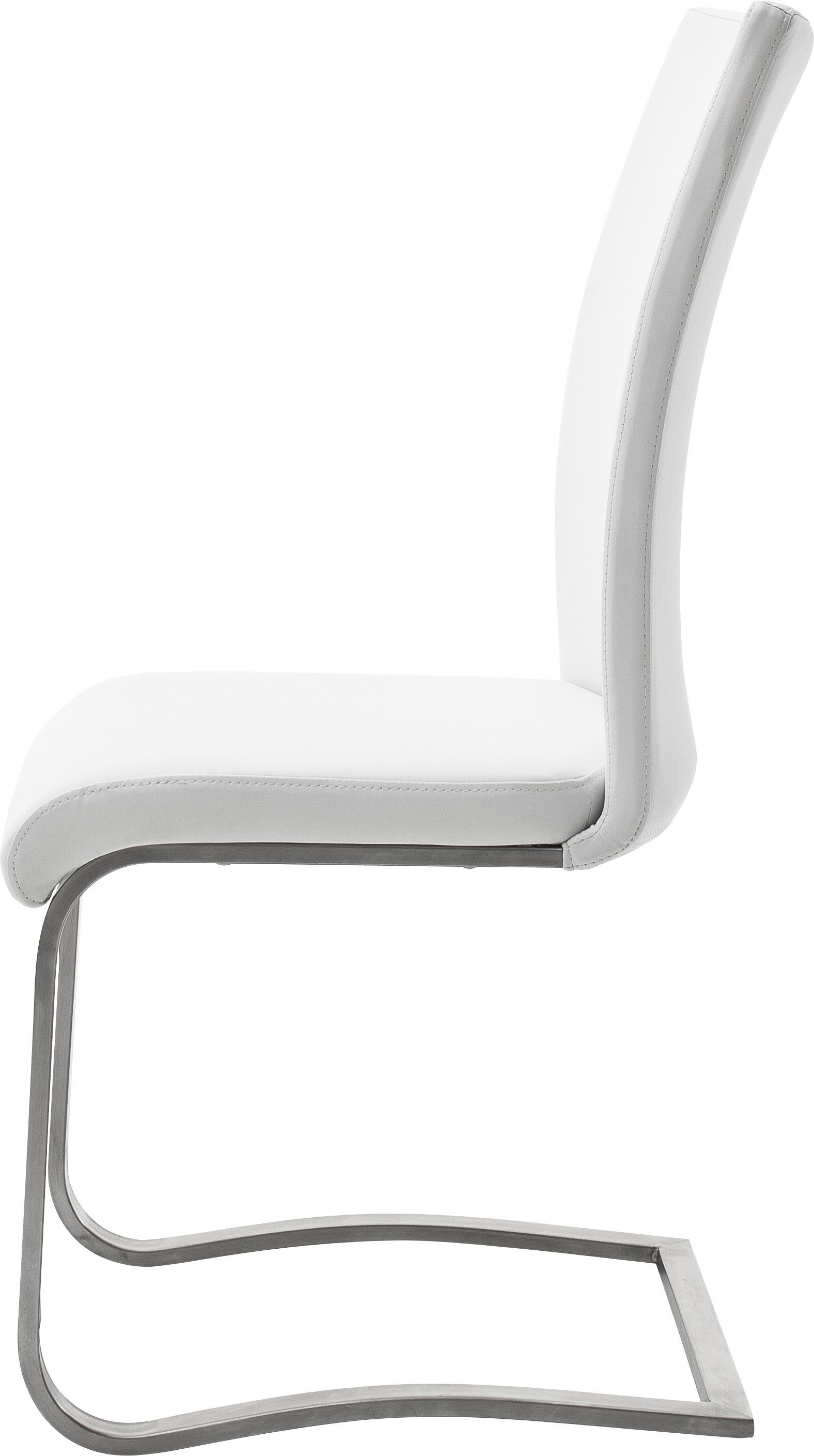 St), weiß Stuhl 130 mit Kg (Set, | belastbar Arco Freischwinger 2 furniture weiß Echtlederbezug, MCA bis