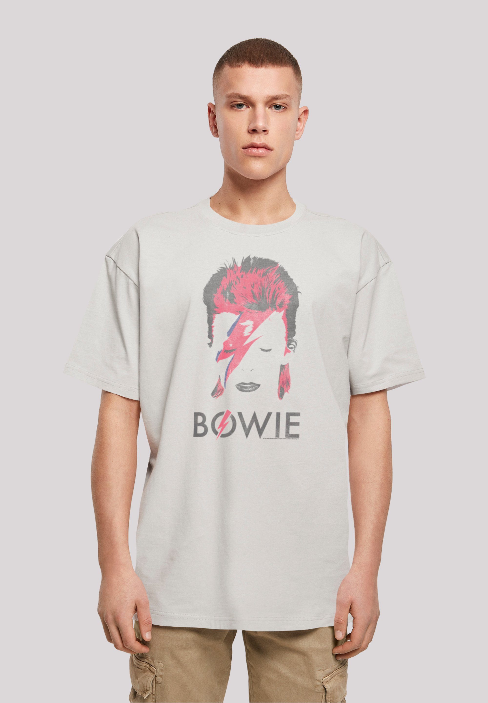 F4NT4STIC T-Shirt David Bowie Aladdin Sane Distressed Print lightasphalt