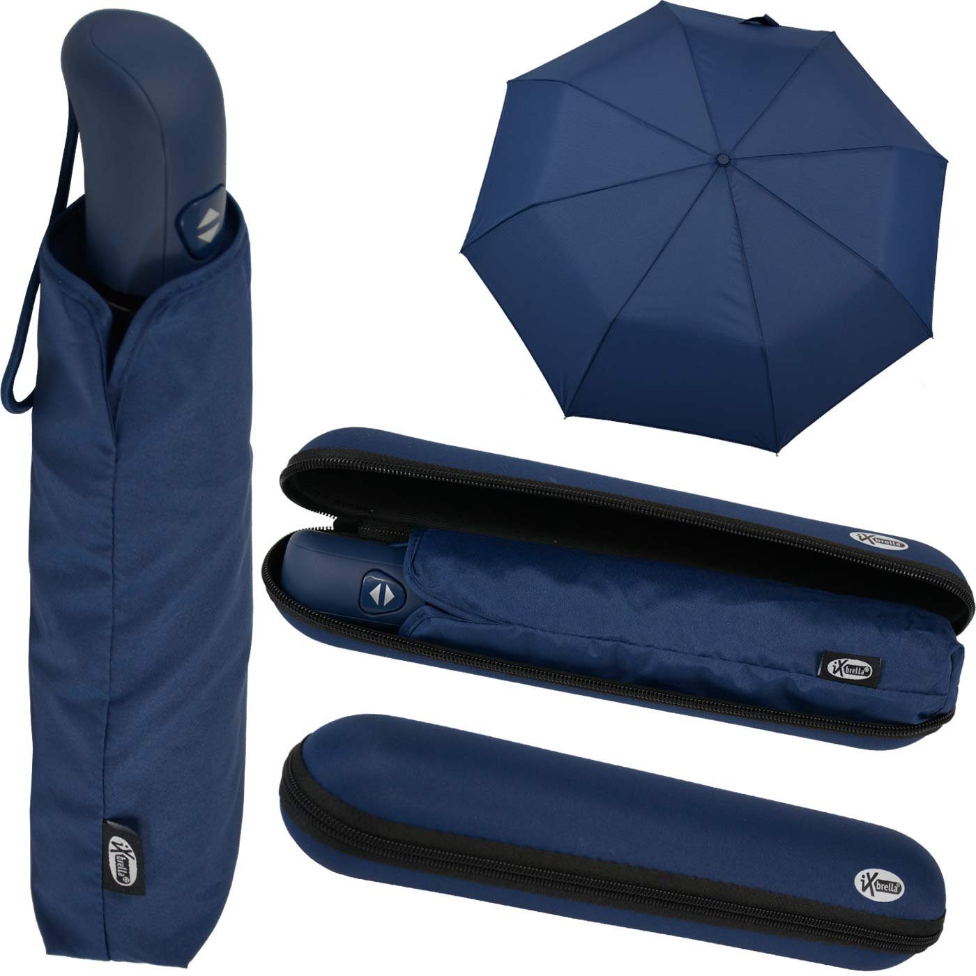 iX-brella Taschenregenschirm First Class im Etui - mit Auf-Zu-Automatik, groß, stabil, in vielen Farben