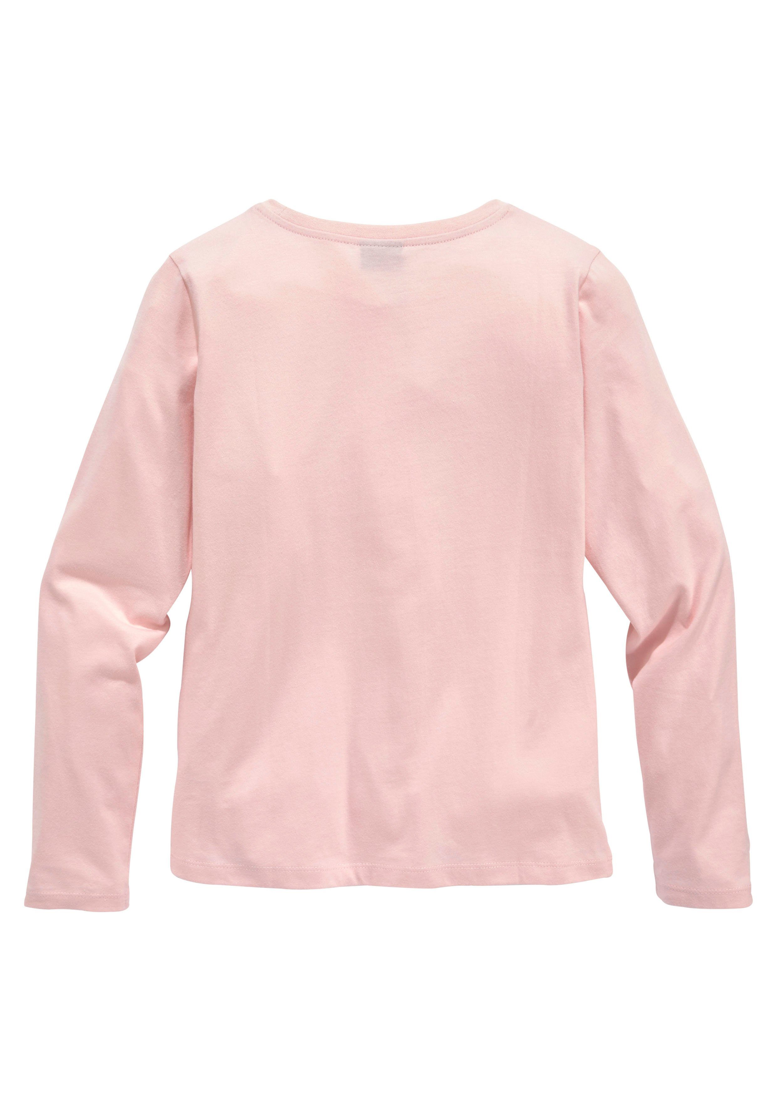 KIDSWORLD Langarmshirt Mit Sprüche-Druck: Don´t waste my time Langarm, Basic-Passform, Colourblocking-Optik, Rundhalsausschnitt