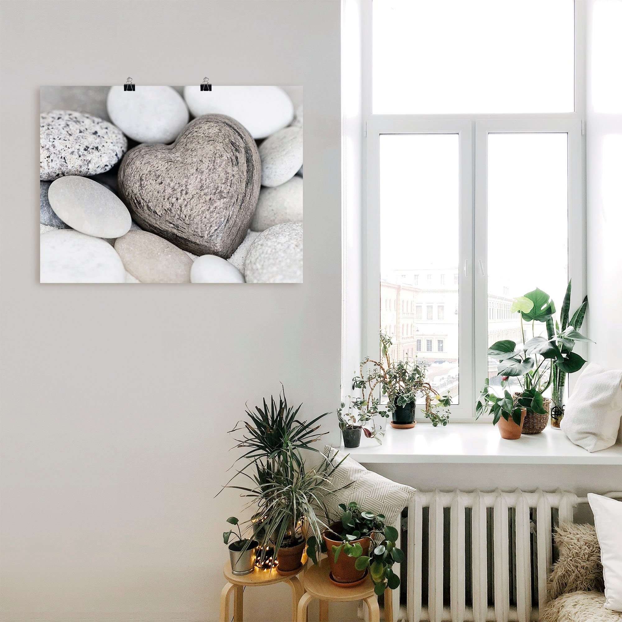 Artland Wandbild Steinherz, Zen (1 St), als Leinwandbild, Poster in verschied. Größen
