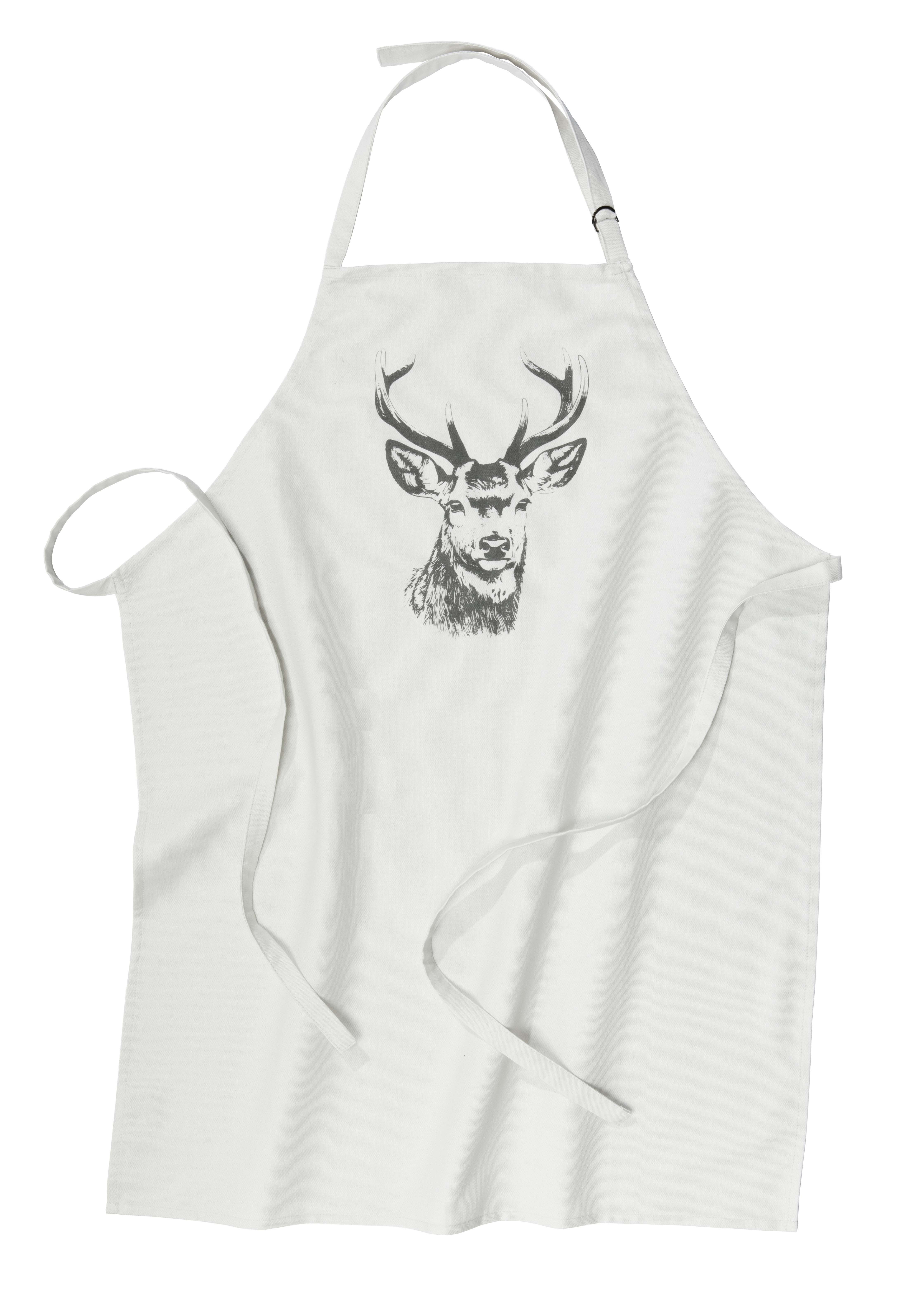 PICHLER Kochschürze Druckdessin winterlich Schürze 1er Set 90 x 70 cm CASPAR Rechteck sil, (Spar-Set, 1-tlg., 1 x Kochschürze), Kochschürze Grill