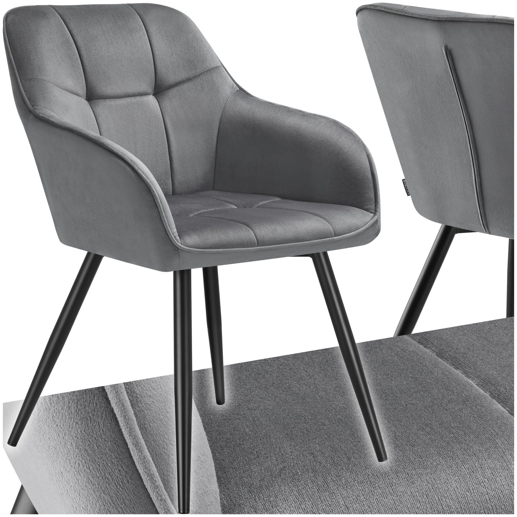 tectake Esszimmerstuhl Stuhl Marilyn, Samtoptik, gesteppt (Set, 1 St), Extr günstig online kaufen