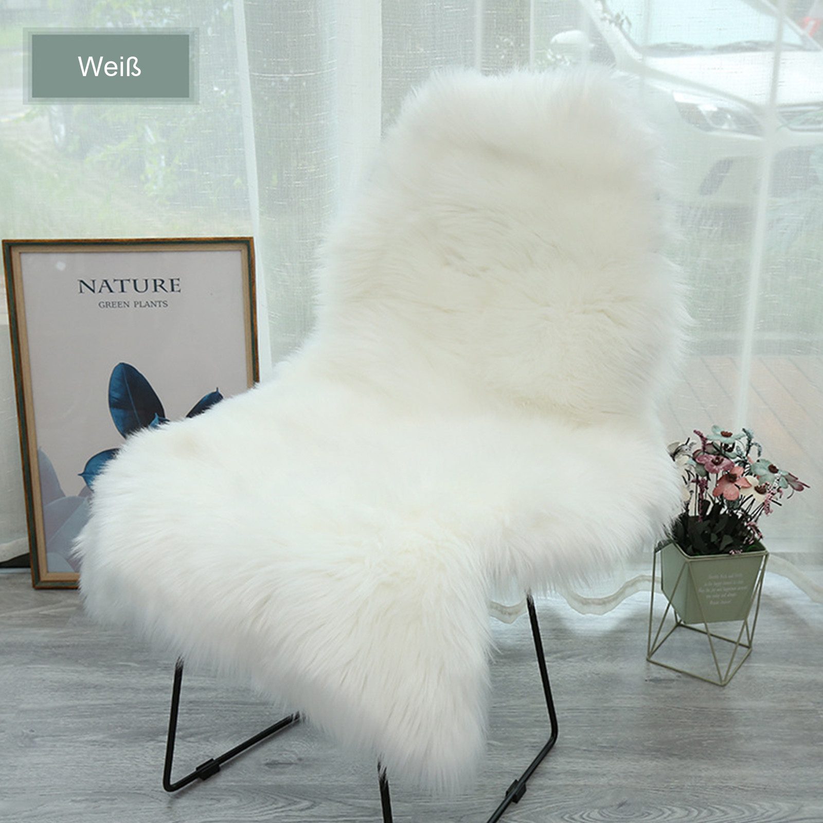 OKWISH Fellteppich Hochflor Teppich Wohnzimmerteppich Schlafzimmerteppich, günstig online kaufen