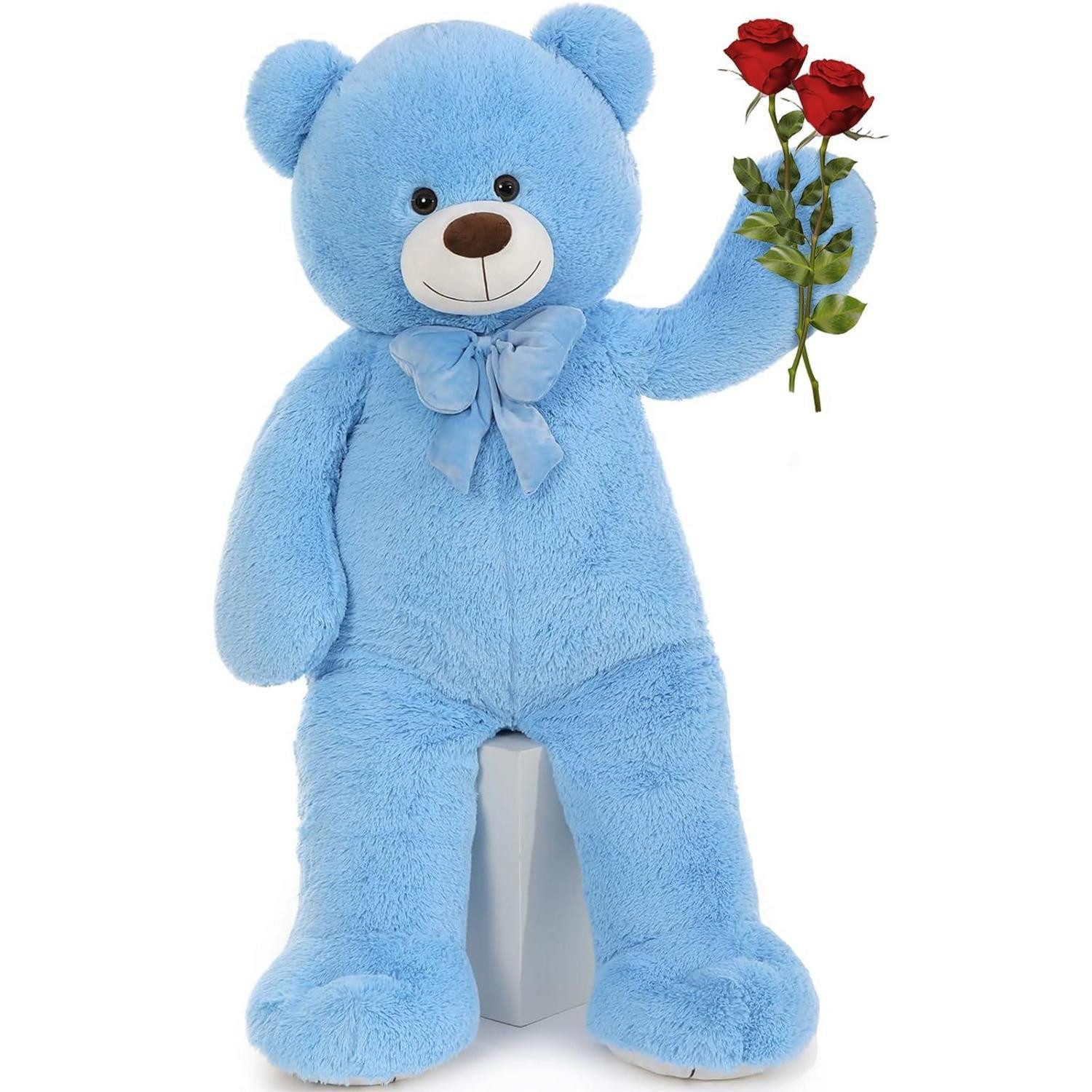 LuxusKollektion Kuscheltier Teddybär 120cm XXL Kuscheltier Geburtstag Mädchen Blue