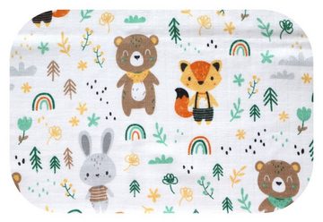 Babymajawelt Spucktuch Baby Mullwindeln bunter Wald - Spucktücher 70x80, 3er Pack grün, Besonders hautfreundlich und atmungsaktiv, eignet sich als Halstuch