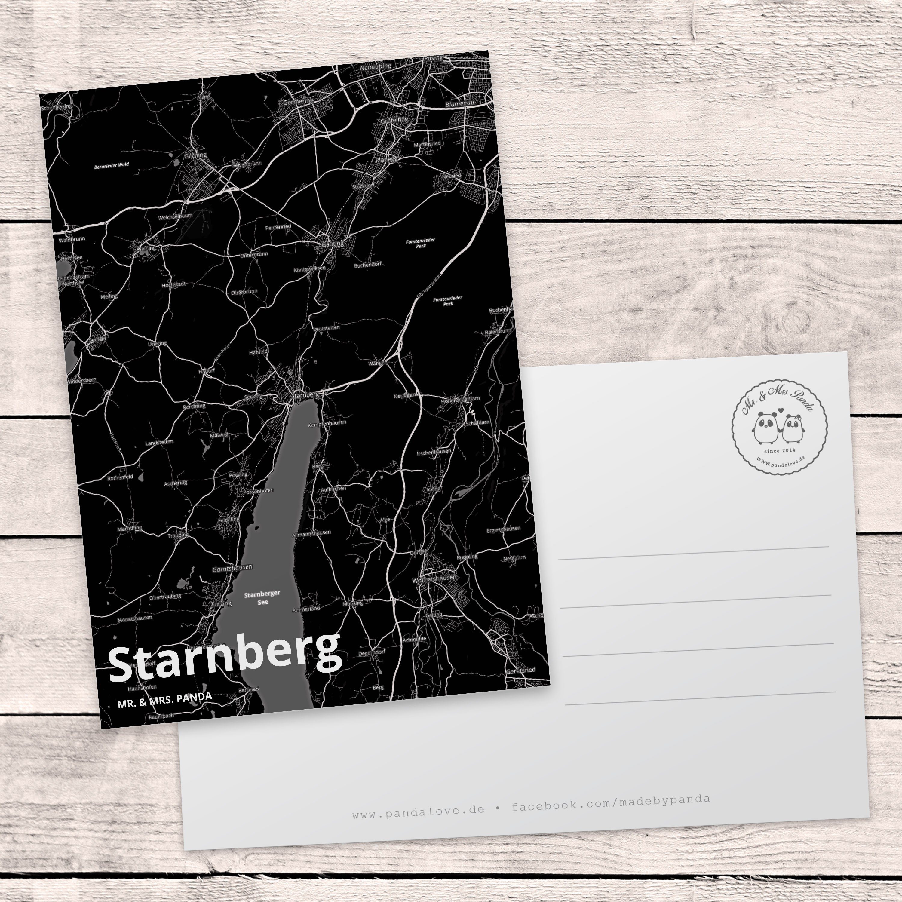 Mr. & Starnberg Postkarte Karte, Geschenkkarte, Städte Panda Geschenk, - Geburtstagskarte, Mrs