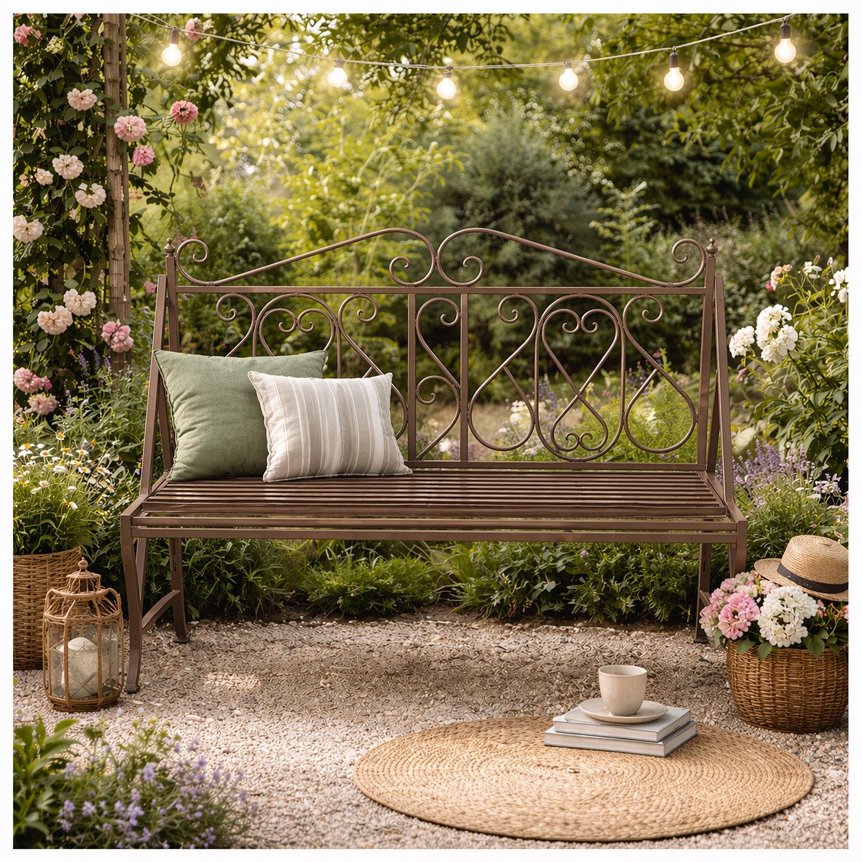 HTI-Living Gartenbank Gartenbank Solea Eisen Braun (Stück, 1-St., 1 Gartenbank)