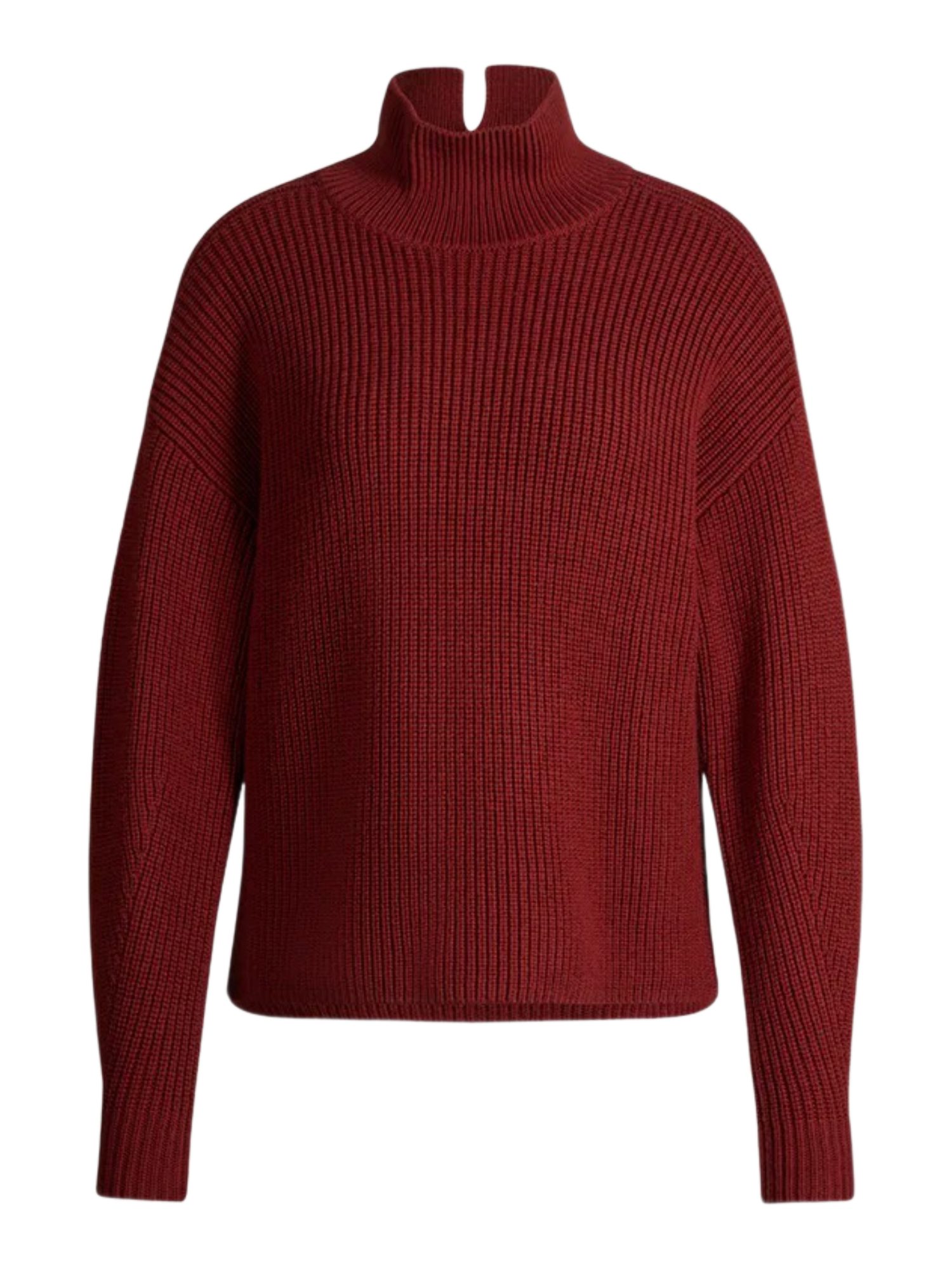Windsor Langarmshirt rot,Casual,Wolle,Strukturiert,Stehkragen,Langarm,Regular Fit