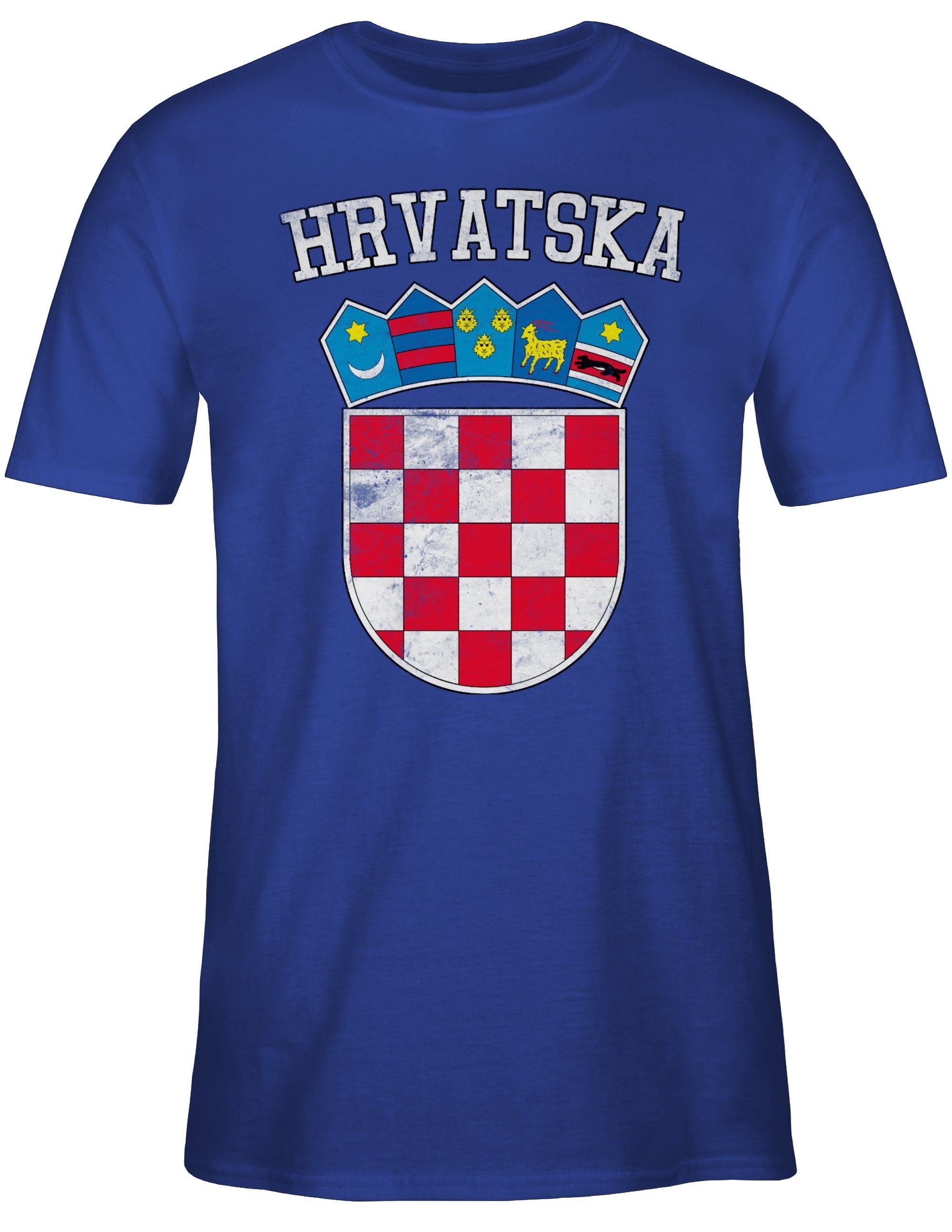Shirtracer T-Shirt Kroatien Wappen Hrvatska Krotatisch 2026 Fussball WM Fanartikel