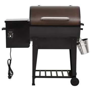 vidaXL Holzkohlegrill Pelletgrill mit Ablage Schwarz 94 cm Eisen