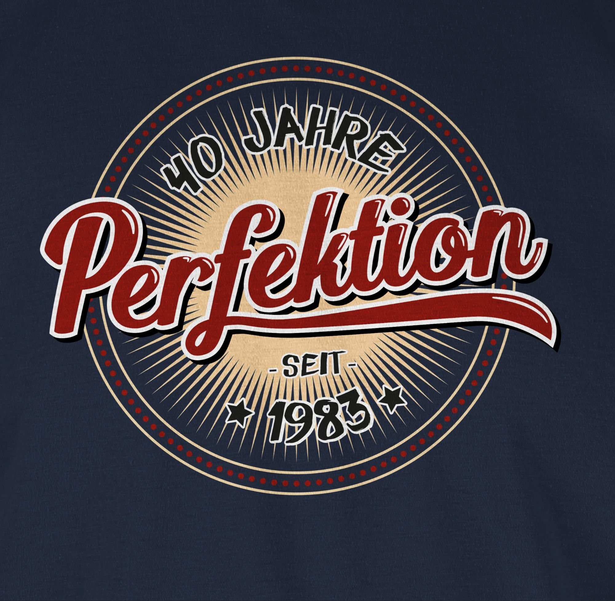 3 Jahre seit - - tshirt 1983 shirt Perfektion Herren mann Shirtracer 40. T-Shirt Vierzig t männer 40 jahre Premium - Navy T-Shirt vintage Blau Geburtstag